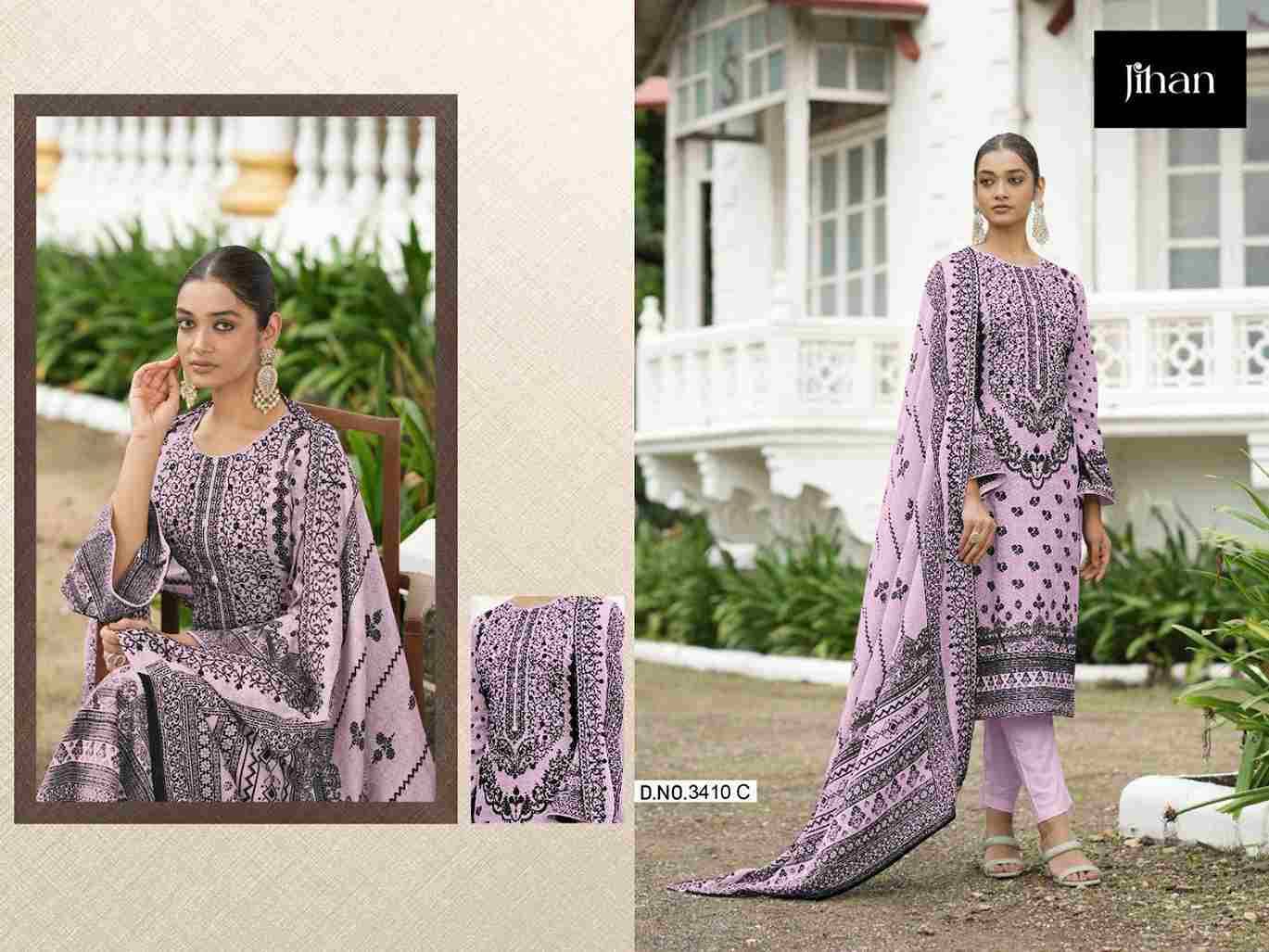 Jihan 3410 Colours By Jihan 3410 To 3410-C Series Beautiful Stylish Pakistani Suits Fancy Colorful Casual Wear & Ethnic Wear & Ready To Wear Pure Lawn Print Dresses At Wholesale Price