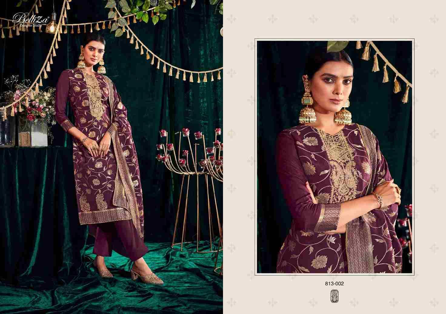 Rang Veda By Belliza 813-001 To 813-006 Series Beautiful Festive Suits Stylish Fancy Colorful Casual Wear & Ethnic Wear Pure Viscose Doa Jacquard Dresses At Wholesale Price