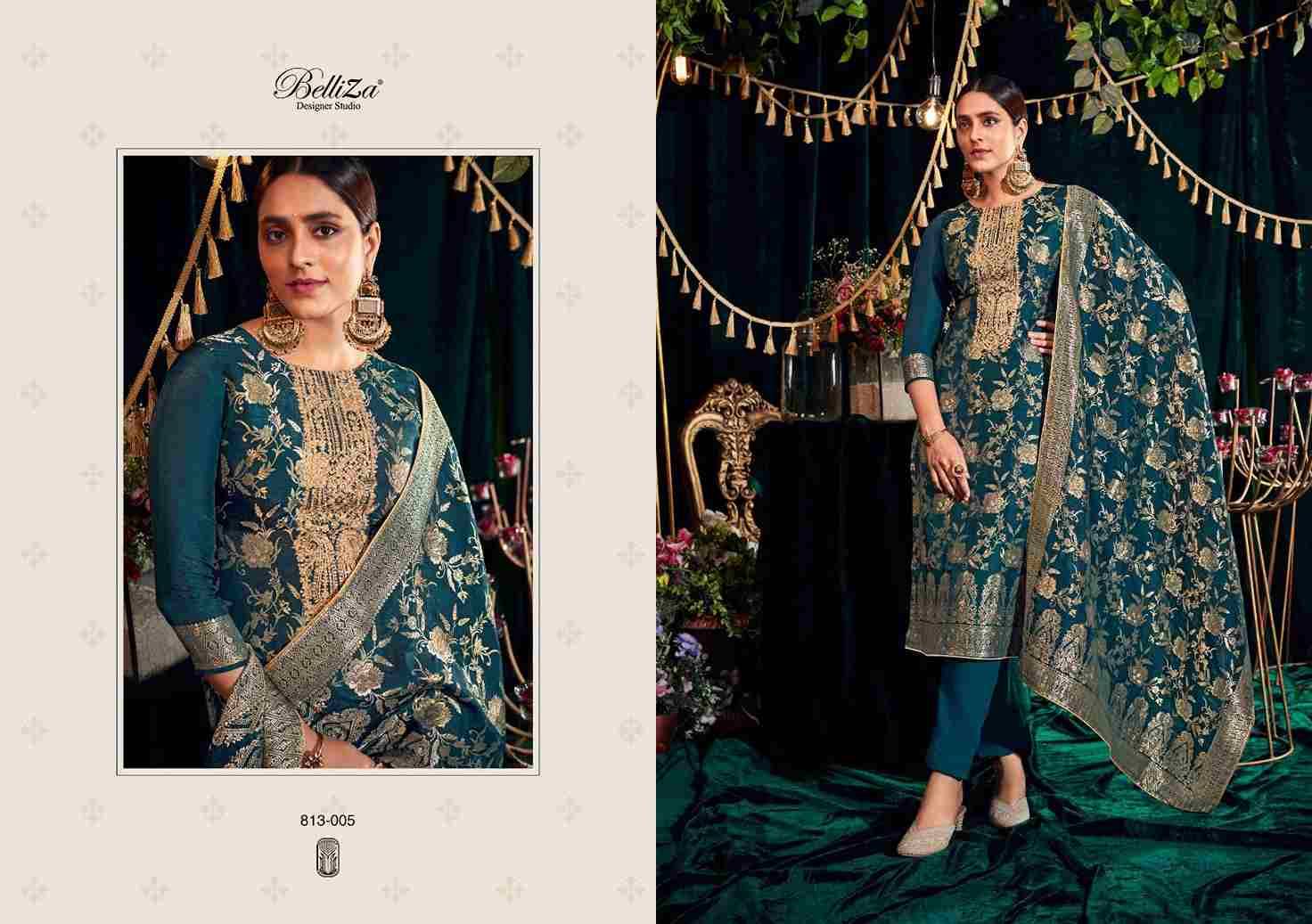 Rang Veda By Belliza 813-001 To 813-006 Series Beautiful Festive Suits Stylish Fancy Colorful Casual Wear & Ethnic Wear Pure Viscose Doa Jacquard Dresses At Wholesale Price