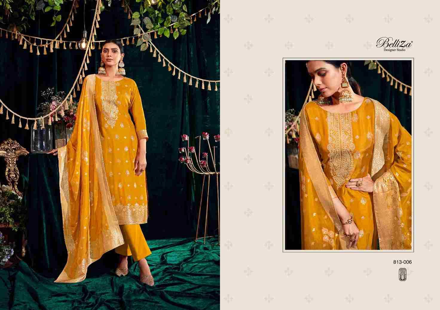 Rang Veda By Belliza 813-001 To 813-006 Series Beautiful Festive Suits Stylish Fancy Colorful Casual Wear & Ethnic Wear Pure Viscose Doa Jacquard Dresses At Wholesale Price