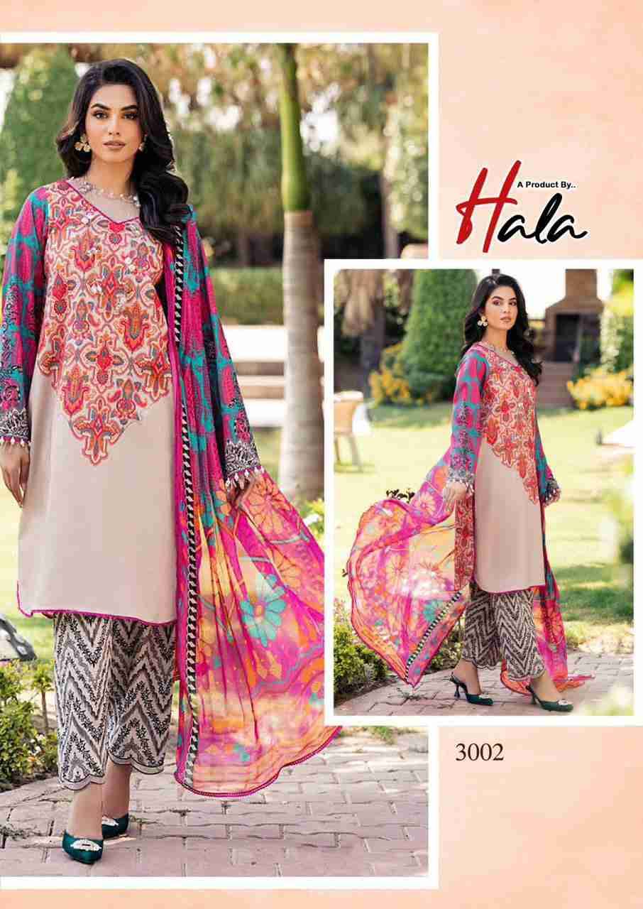 Ramsha Vol-3 By Hala 3001 To 3006 Series Beautiful Festive Suits Stylish Fancy Colorful Casual Wear & Ethnic Wear Pure Cotton Digital Print Dresses At Wholesale Price