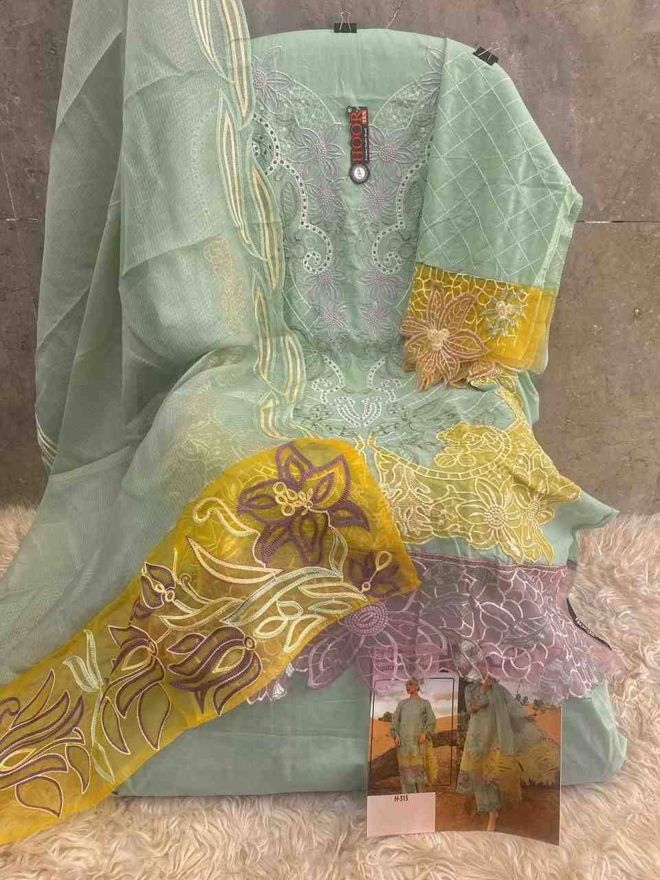 Hoor Tex Hit Design H-315 By Hoor Tex Designer Festive Pakistani Suits Collection Beautiful Stylish Fancy Colorful Party Wear & Occasional Wear Cotton Embroidered Dresses At Wholesale Price