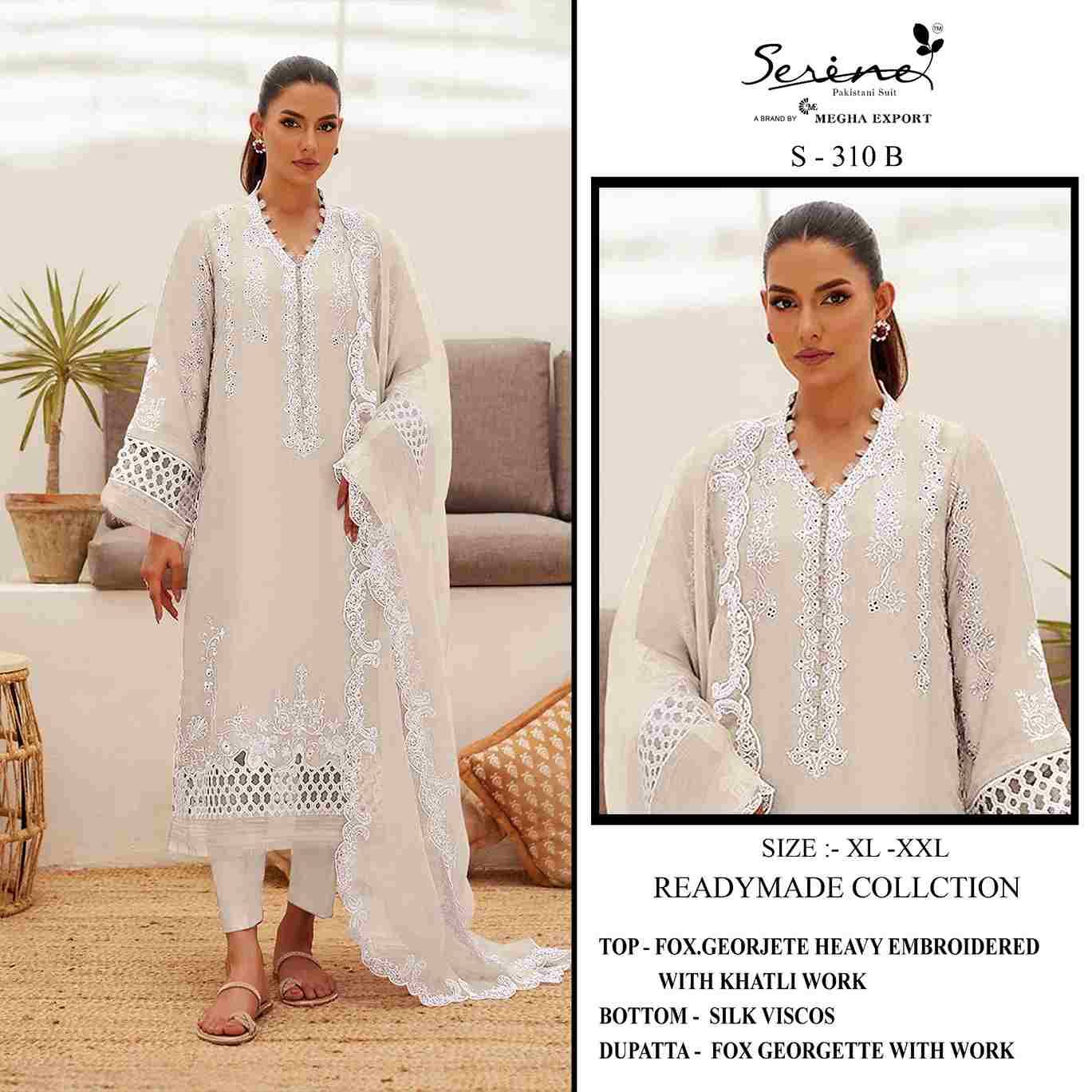 Serene Hit Design S-310 Colours By Serene S-310-A To S-310-D Series Designer Pakistani Suits Beautiful Fancy Colorful Stylish Party Wear & Occasional Wear Faux Georgette Embroidered Dresses At Wholesale Price