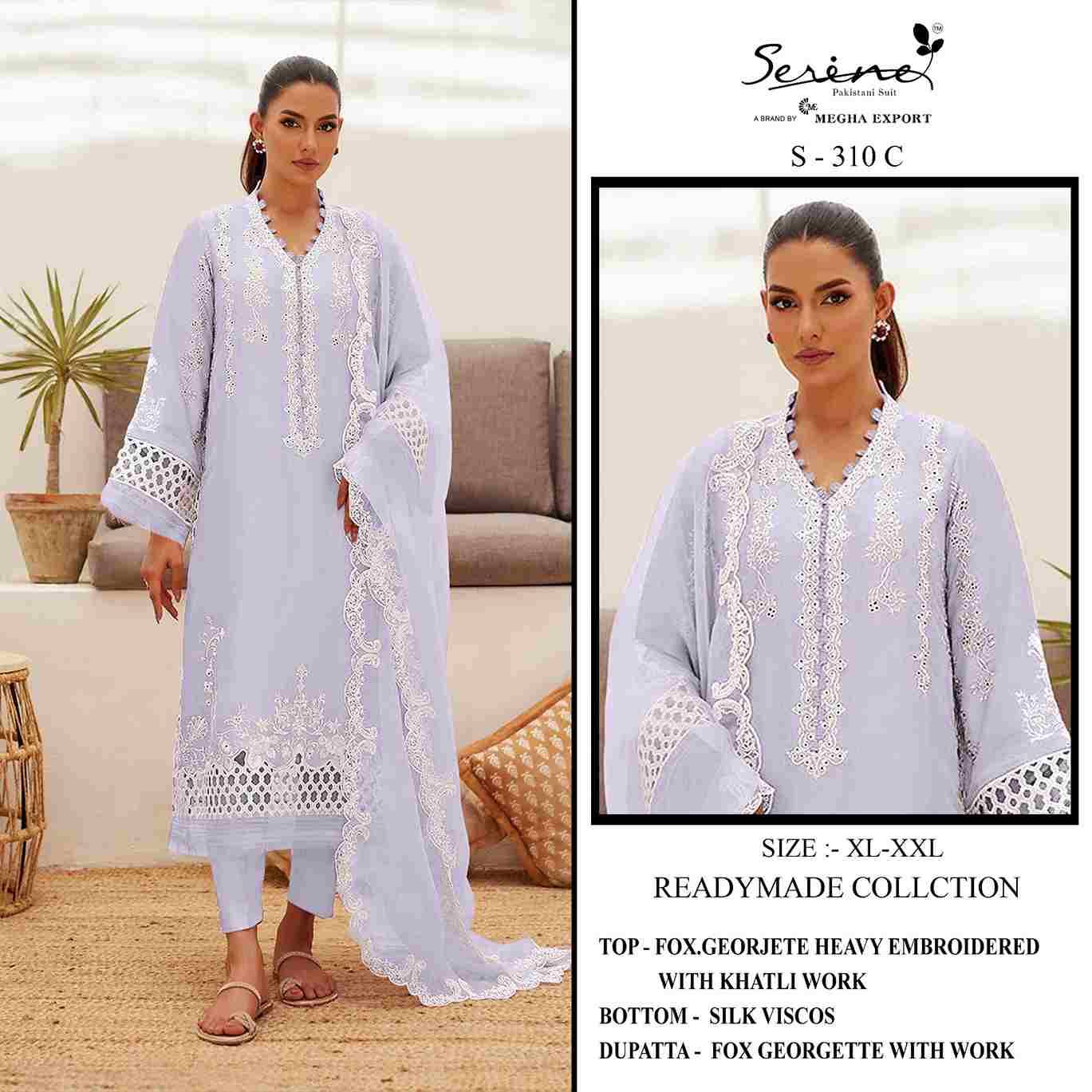 Serene Hit Design S-310 Colours By Serene S-310-A To S-310-D Series Designer Pakistani Suits Beautiful Fancy Colorful Stylish Party Wear & Occasional Wear Faux Georgette Embroidered Dresses At Wholesale Price