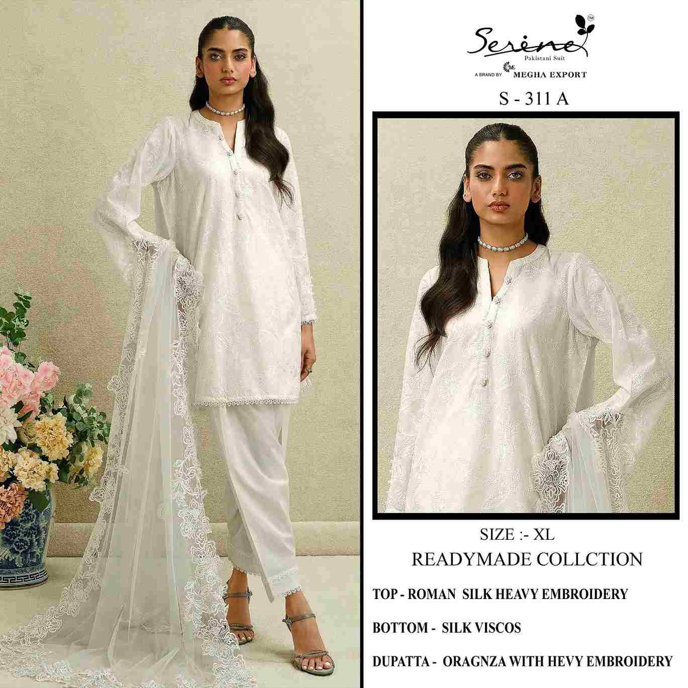 Serene Hit Design S-311 Colours By Serene S-311-A To S-311-D Series Designer Pakistani Suits Beautiful Fancy Colorful Stylish Party Wear & Occasional Wear Roman Silk Embroidered Dresses At Wholesale Price