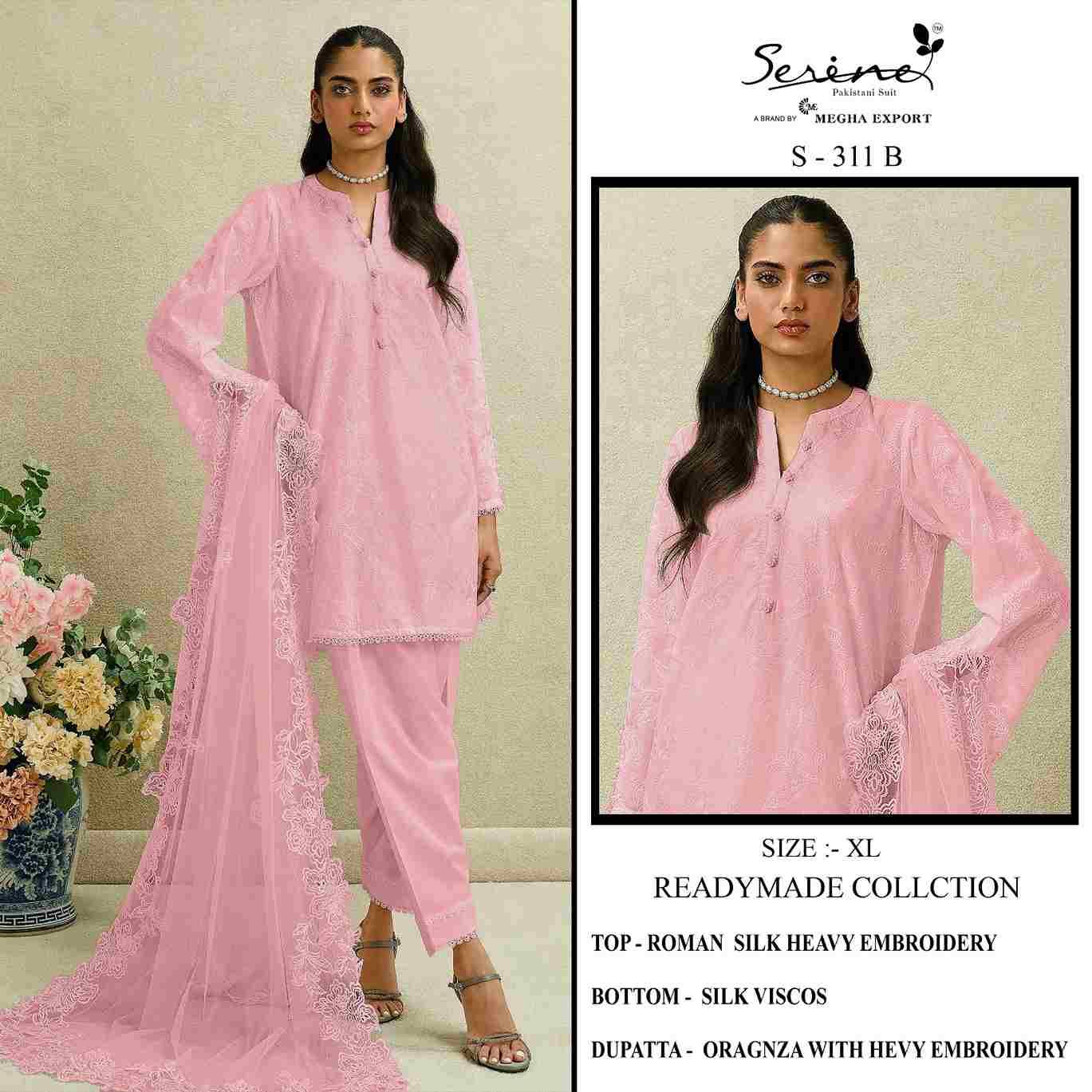 Serene Hit Design S-311 Colours By Serene S-311-A To S-311-D Series Designer Pakistani Suits Beautiful Fancy Colorful Stylish Party Wear & Occasional Wear Roman Silk Embroidered Dresses At Wholesale Price