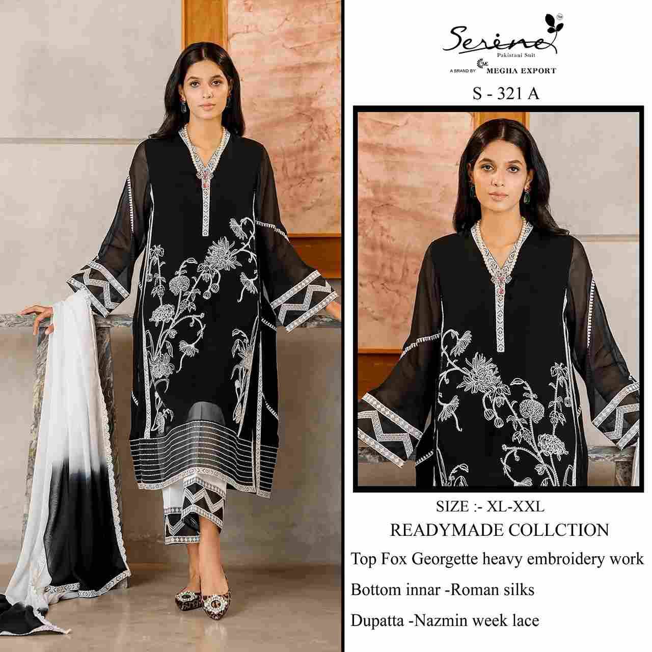 Serene Hit Design S-321 Colours By Serene S-321-A To S-321-B Series Designer Pakistani Suits Beautiful Fancy Colorful Stylish Party Wear & Occasional Wear Faux Georgette Embroidered Dresses At Wholesale Price