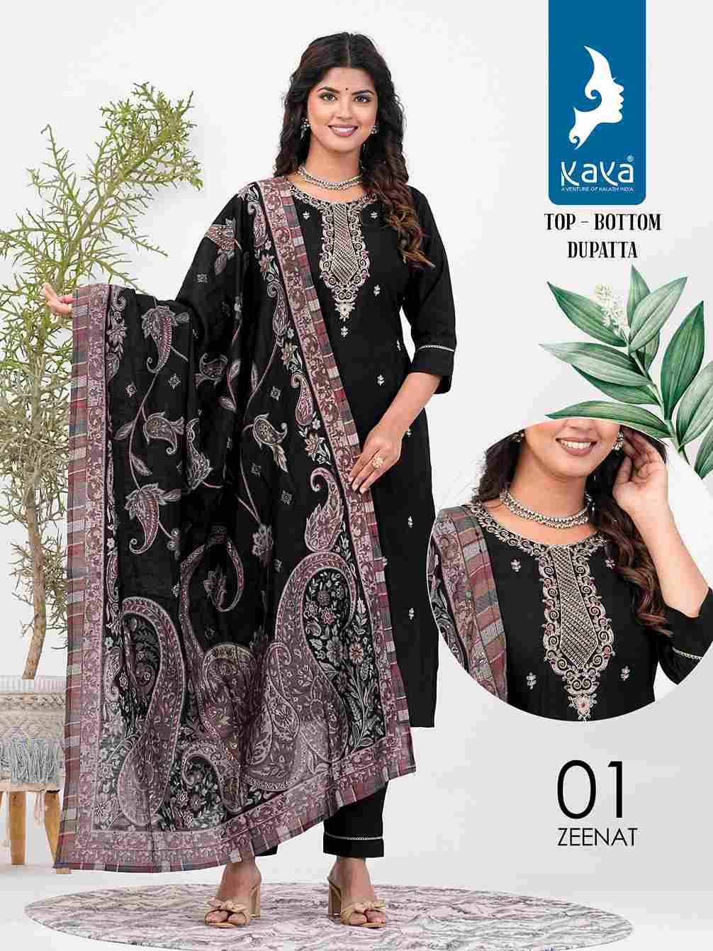 Zeenat By Kaya 01 To 06 Series Designer Stylish Fancy Colorful Beautiful Party Wear & Ethnic Wear Collection Roman Silk With Work Kurtis At Wholesale Price