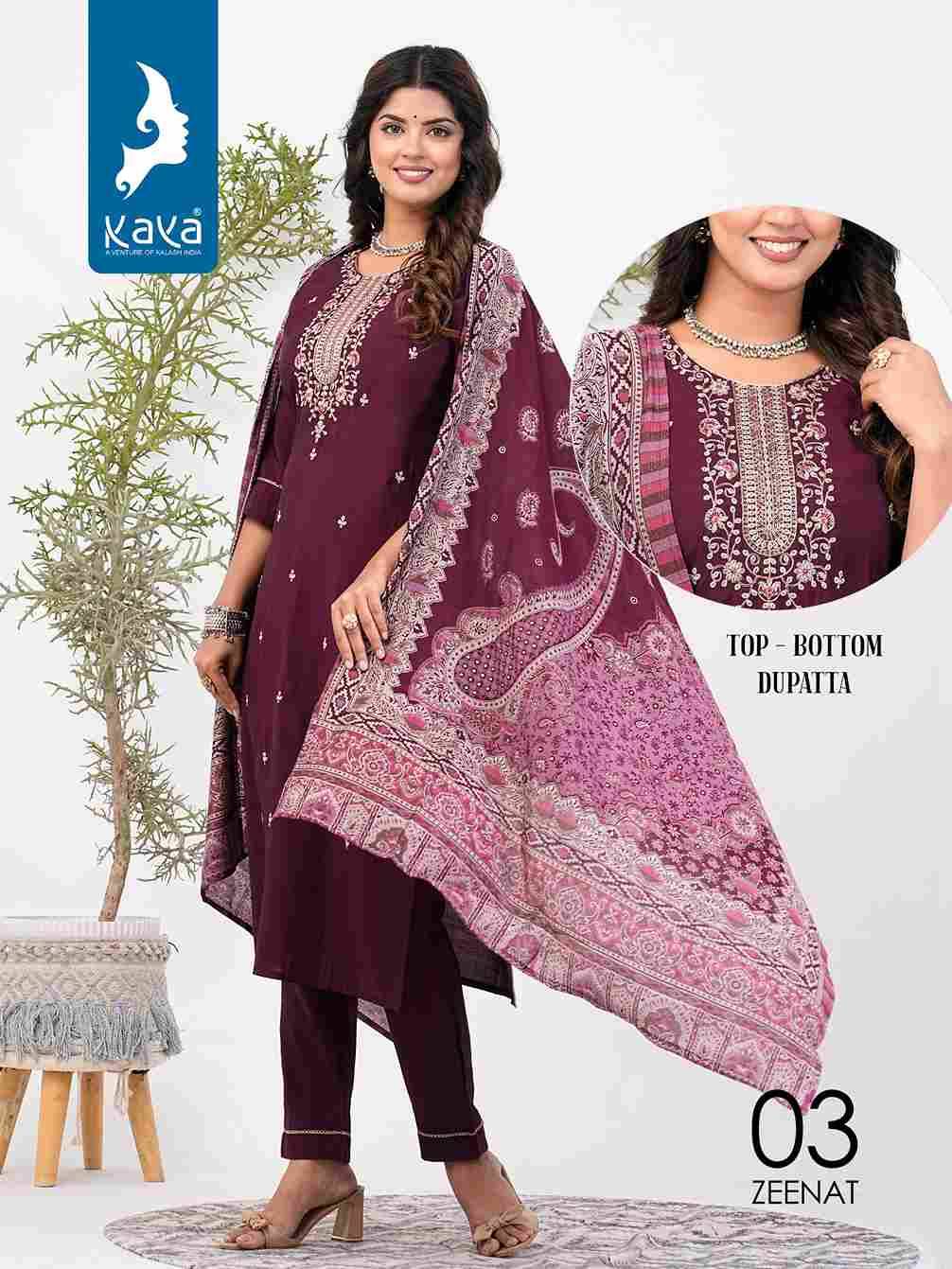 Zeenat By Kaya 01 To 06 Series Designer Stylish Fancy Colorful Beautiful Party Wear & Ethnic Wear Collection Roman Silk With Work Kurtis At Wholesale Price