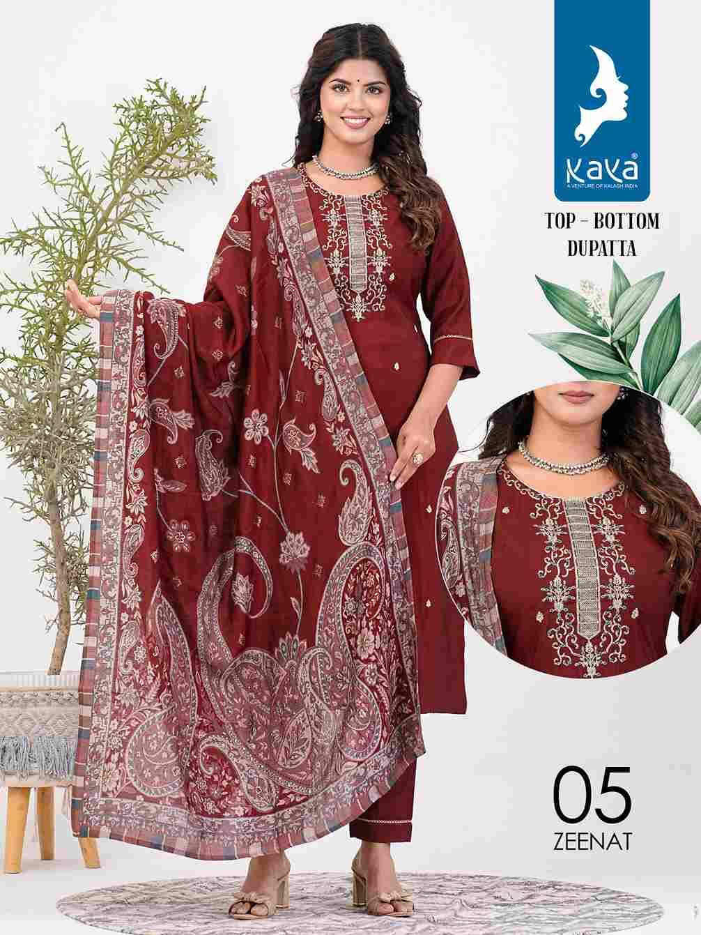 Zeenat By Kaya 01 To 06 Series Designer Stylish Fancy Colorful Beautiful Party Wear & Ethnic Wear Collection Roman Silk With Work Kurtis At Wholesale Price