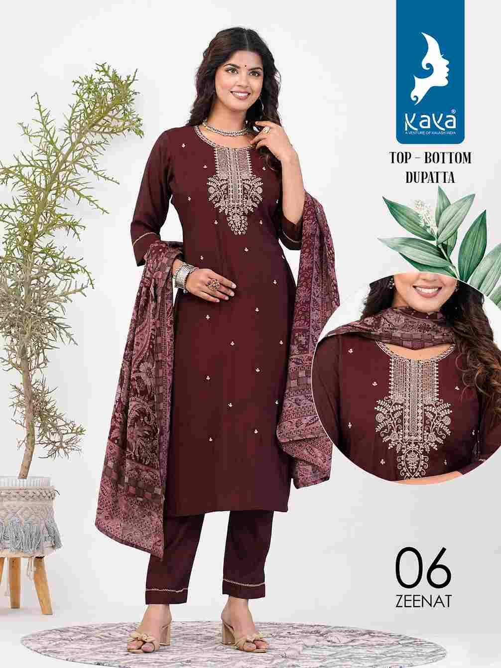 Zeenat By Kaya 01 To 06 Series Designer Stylish Fancy Colorful Beautiful Party Wear & Ethnic Wear Collection Roman Silk With Work Kurtis At Wholesale Price