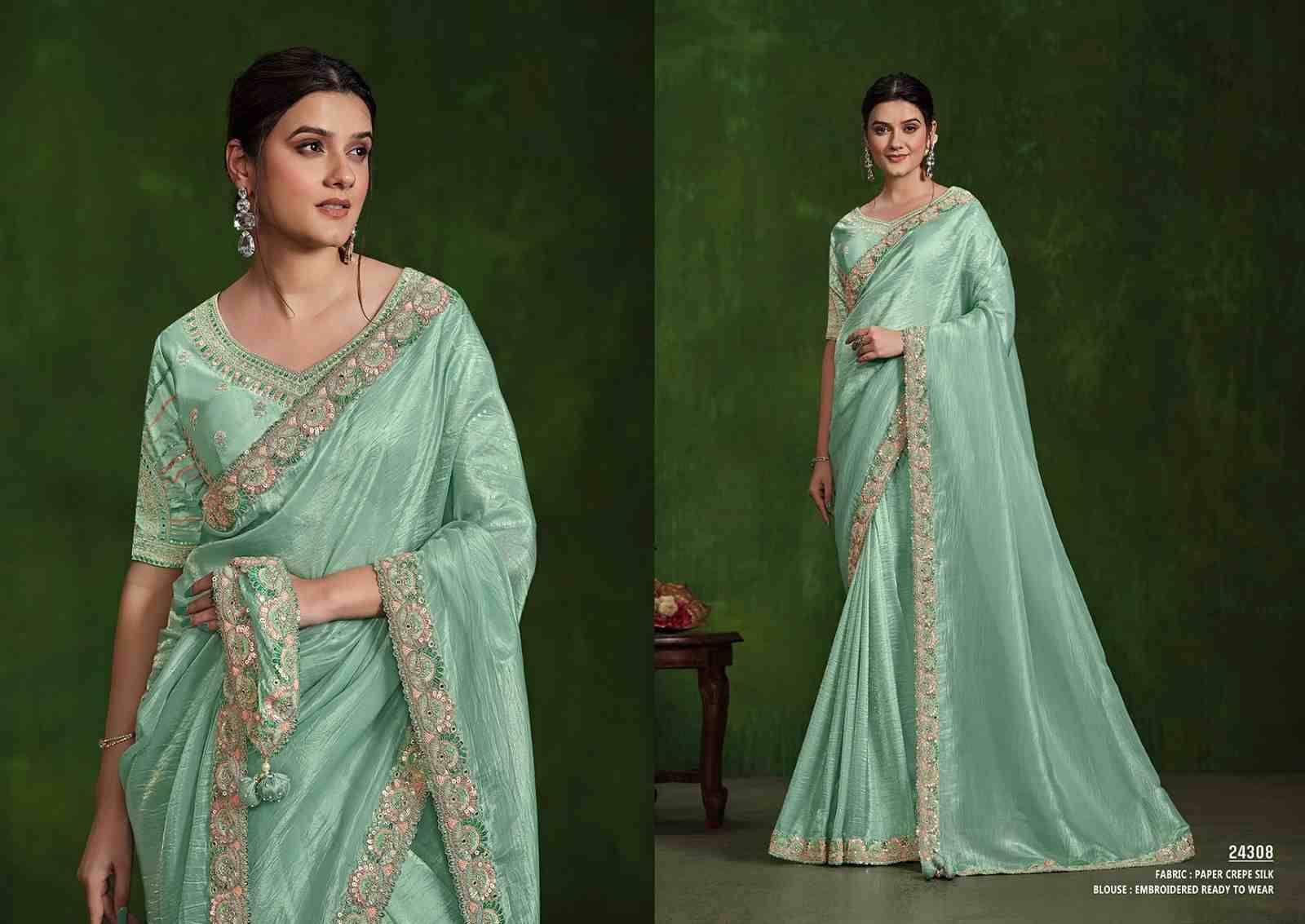 Ranjhana By Mohmanthan 24300 To 24311 Series Indian Traditional Wear Collection Beautiful Stylish Fancy Colorful Party Wear & Occasional Wear Silk Sarees At Wholesale Price