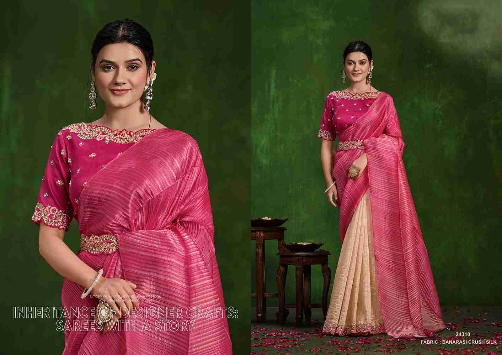 Ranjhana By Mohmanthan 24300 To 24311 Series Indian Traditional Wear Collection Beautiful Stylish Fancy Colorful Party Wear & Occasional Wear Silk Sarees At Wholesale Price