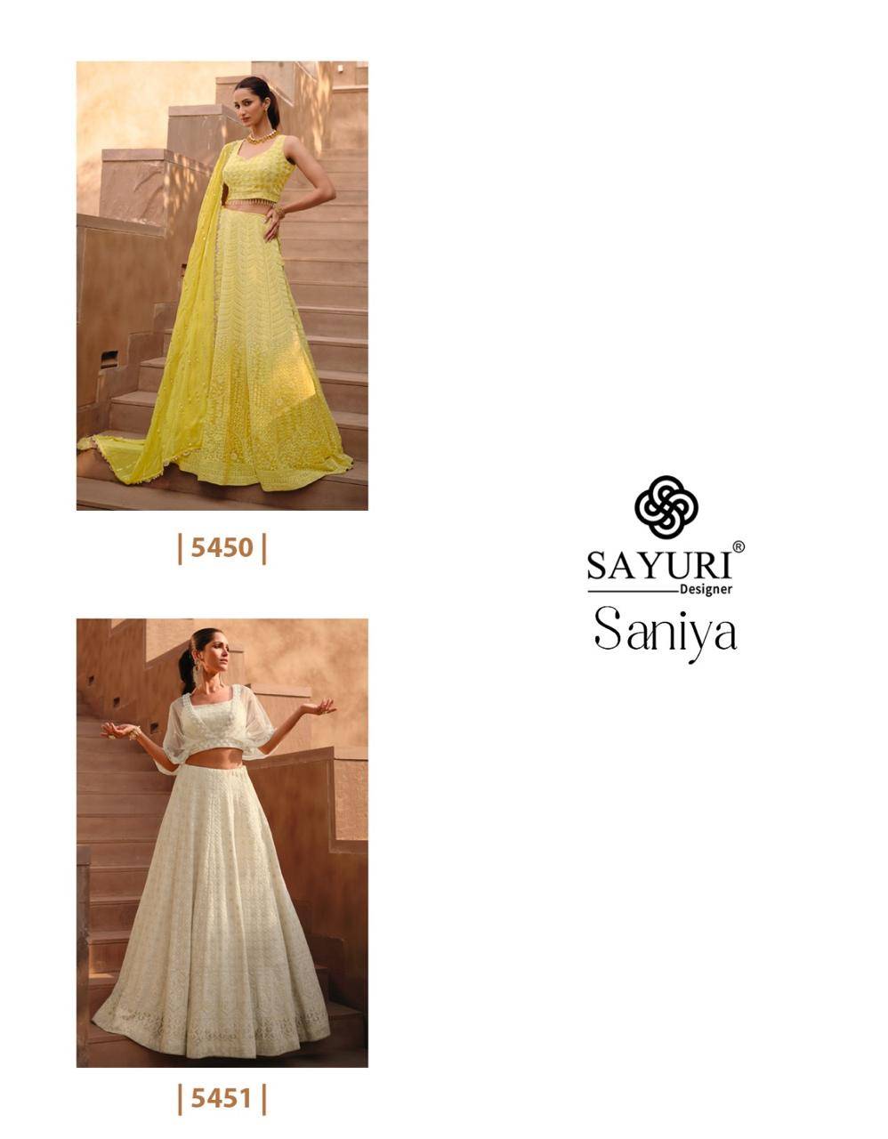 Saniya By Sayuri 5450 To 5451 Series Beautiful Colorful Fancy Wedding Collection Occasional Wear & Party Wear Georgette Lehengas At Wholesale Price