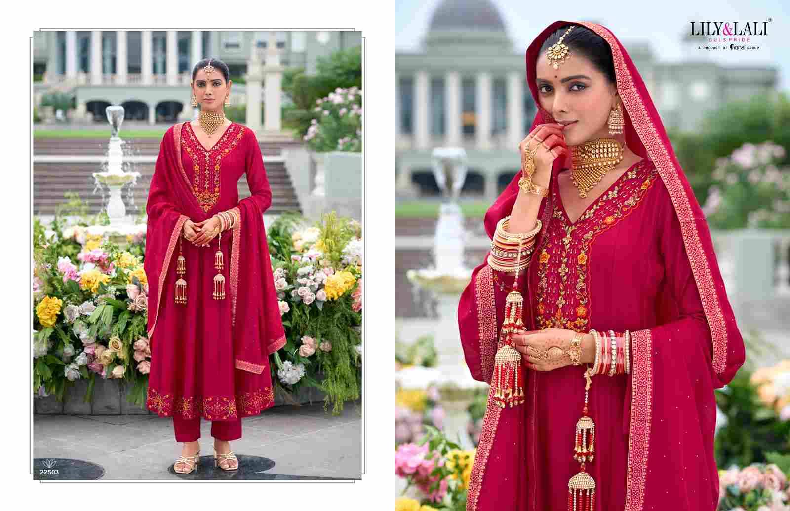 Karwa Anarkali By Lily And Lali 22501 To 22506 Series Designer Festive Suits Collection Beautiful Stylish Fancy Colorful Party Wear & Occasional Wear Vichitra Silk Dresses At Wholesale Price