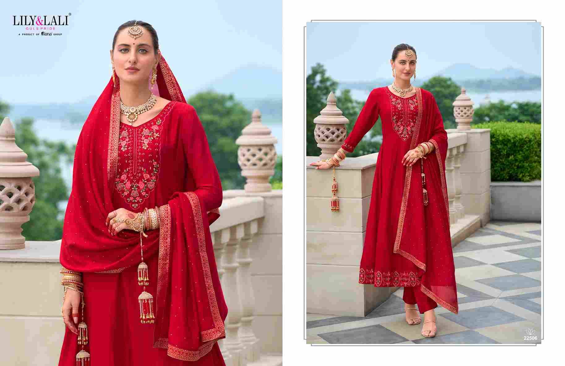 Karwa Anarkali By Lily And Lali 22501 To 22506 Series Designer Festive Suits Collection Beautiful Stylish Fancy Colorful Party Wear & Occasional Wear Vichitra Silk Dresses At Wholesale Price