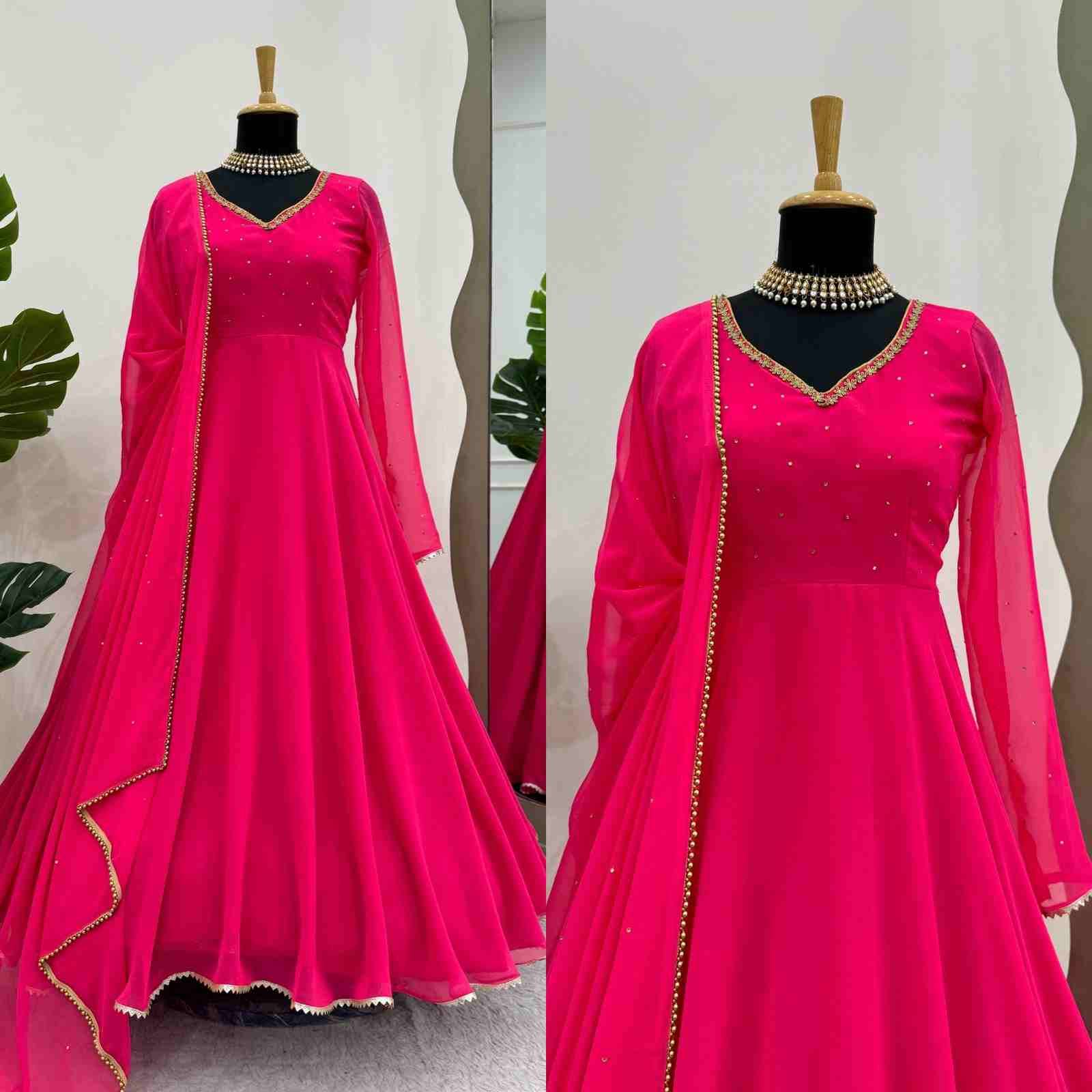 K-1480 By Fashid Wholesale Designer Suits Beautiful Fancy Colorful Stylish Party Wear & Occasional Wear Faux Georgette Dresses At Wholesale Price