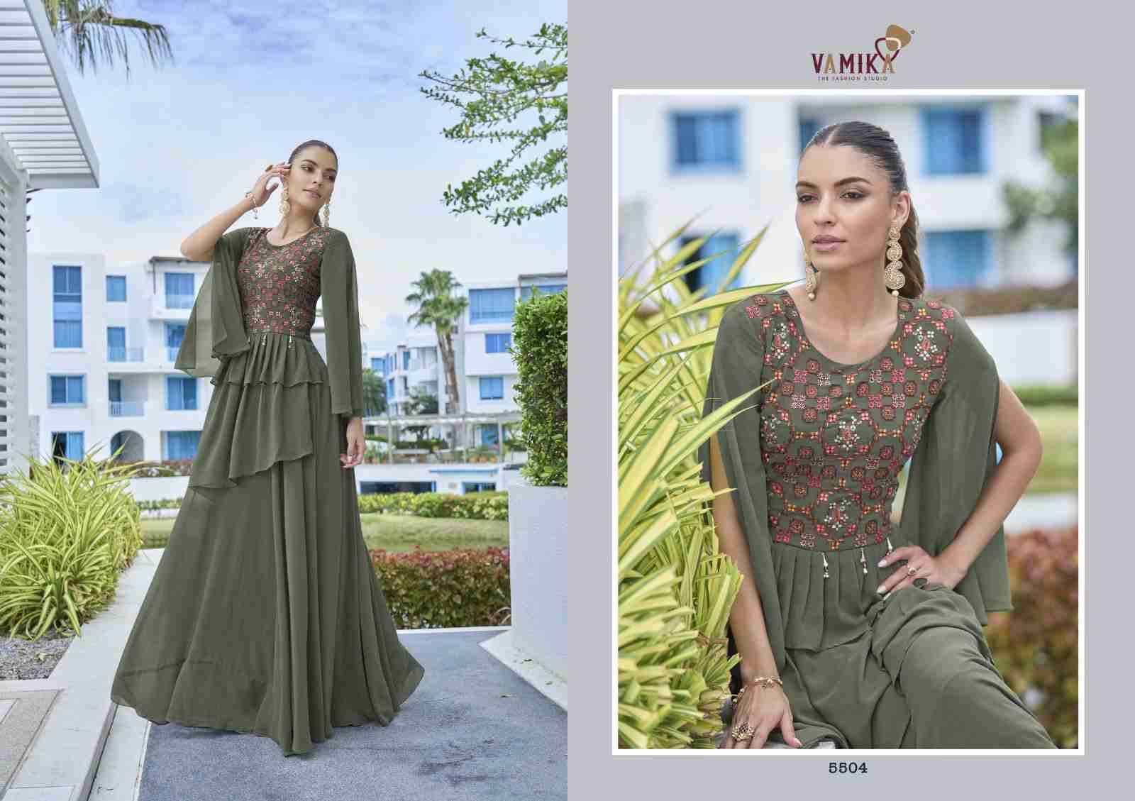 Mirza By Vamika 5501 To 5504 Series Beautiful Stylish Fancy Colorful Casual Wear & Ethnic Wear Heavy Georgette Gowns At Wholesale Price