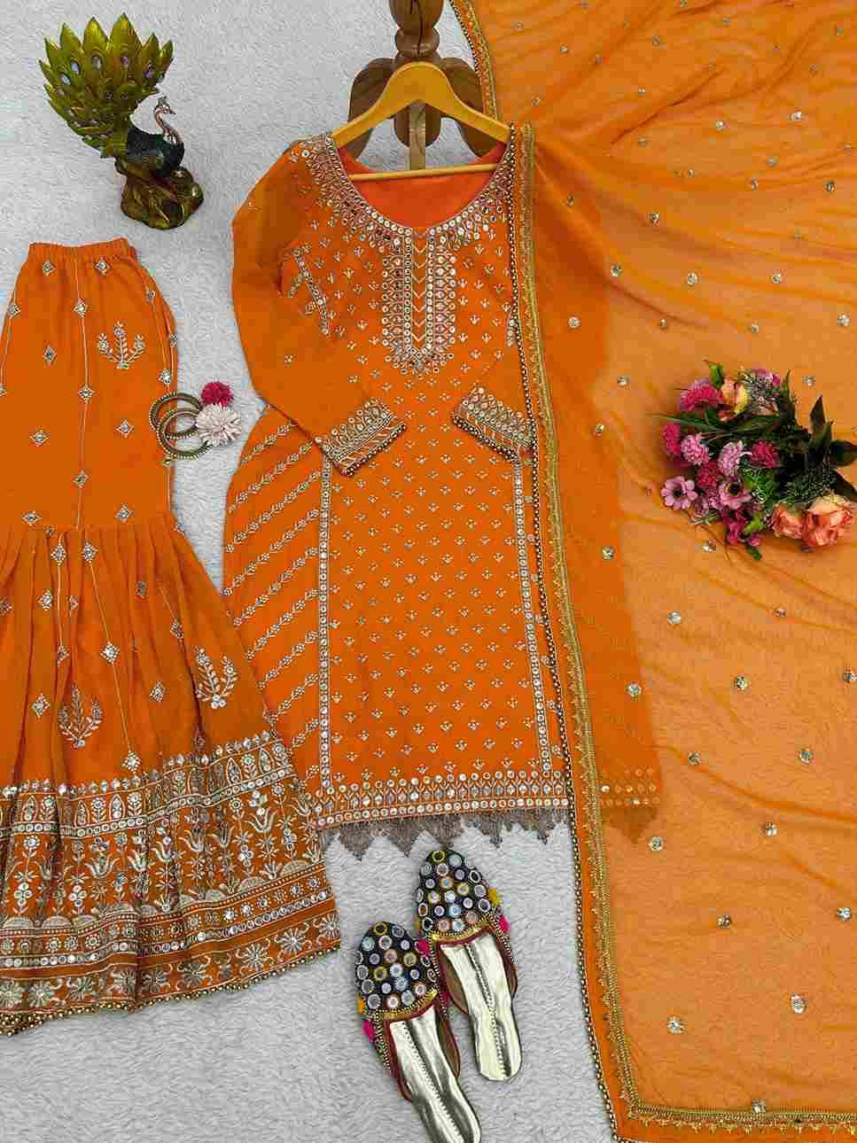 K-1405 By Fashid Wholesale Sharara Beautiful Festive Suits Stylish Fancy Colorful Casual Wear & Ethnic Wear Faux Georgette Dresses At Wholesale Price