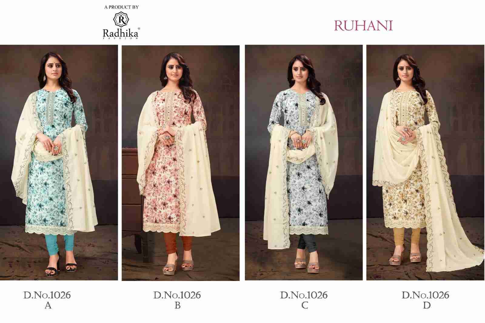 Ruhani By Azara 1026-A To 1026-D Series Beautiful Festive Suits Stylish Fancy Colorful Casual Wear & Ethnic Wear Cotton Print Dresses At Wholesale Price