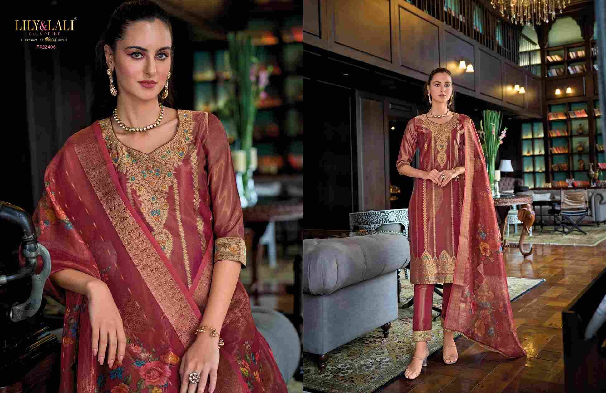 Faridan By Lily And Lali 22401 To 22406 Series Designer Festive Suits Collection Beautiful Stylish Fancy Colorful Party Wear & Occasional Wear Banarasi Jacquard Silk Dresses At Wholesale Price