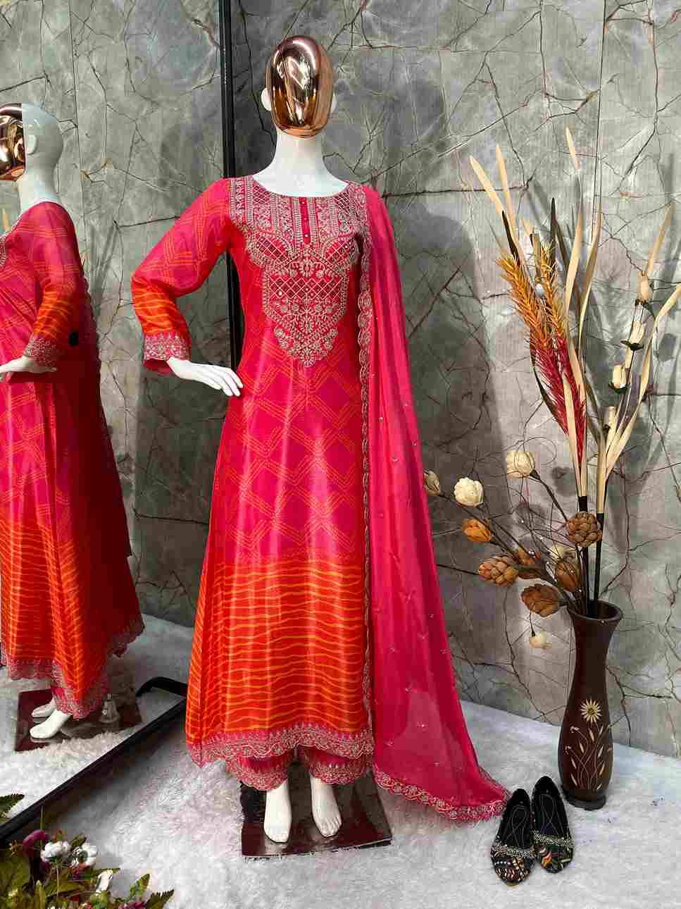 L-1879 By Fashid Wholesale Designer Festive Suits Collection Beautiful Stylish Fancy Colorful Party Wear & Occasional Wear Pure Chinnon Silk Dresses With Dupatta At Wholesale Price