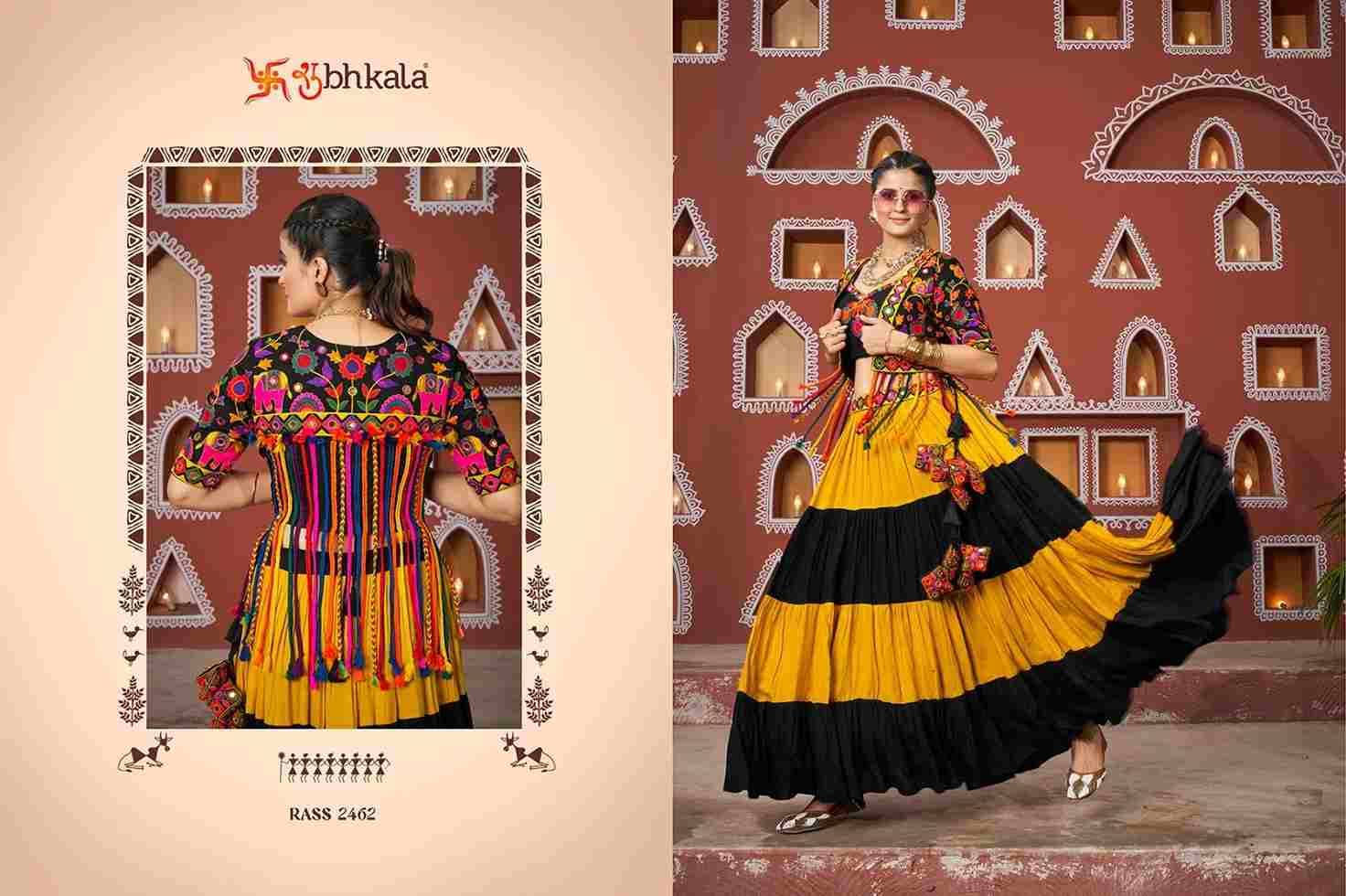 Raas Vol-17 By Shubhkala 2461 To 2464 Series Navratri Wear Collection Beautiful Stylish Colorful Fancy Party Wear & Occasional Wear Viscose Rayon/Silk Lehengas At Wholesale Price