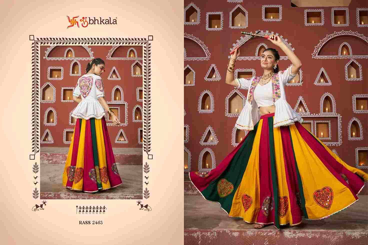 Raas Vol-17 By Shubhkala 2461 To 2464 Series Navratri Wear Collection Beautiful Stylish Colorful Fancy Party Wear & Occasional Wear Viscose Rayon/Silk Lehengas At Wholesale Price