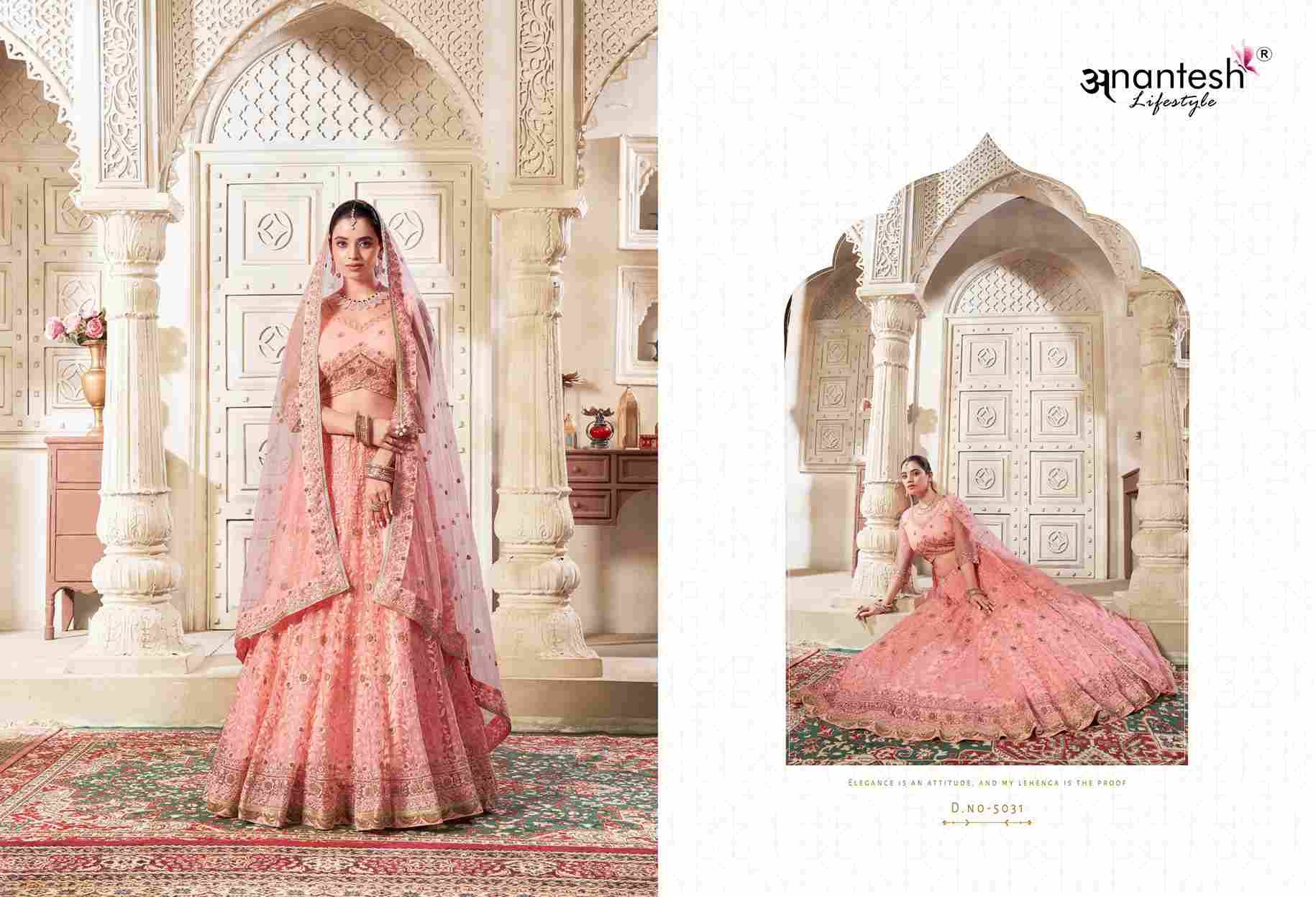 Occations Vol-9 By Anantesh Lifestyle 5030 To 5034 Series Bridal Wear Collection Beautiful Stylish Colorful Fancy Party Wear & Occasional Wear Net/Georgette/Silk Lehengas At Wholesale Price