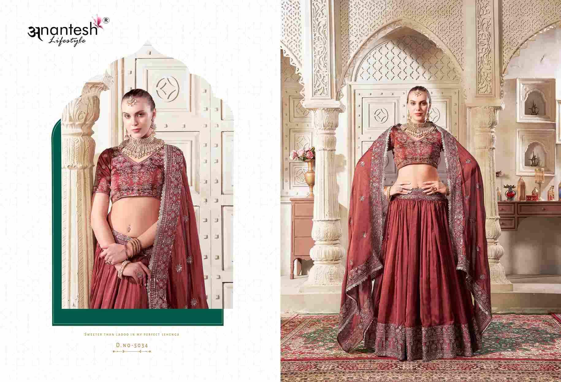 Occations Vol-9 By Anantesh Lifestyle 5030 To 5034 Series Bridal Wear Collection Beautiful Stylish Colorful Fancy Party Wear & Occasional Wear Net/Georgette/Silk Lehengas At Wholesale Price