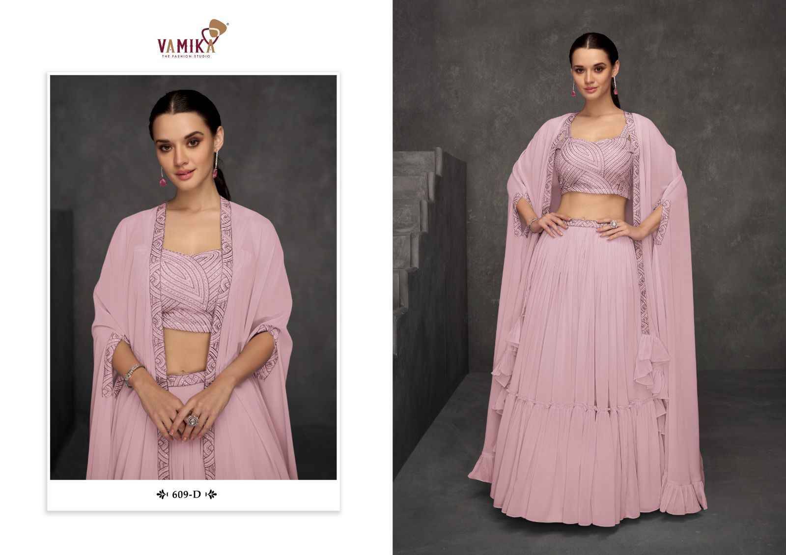 Celebrity Vol-4 By Vamika 609-A To 609-D Series Designer Beautiful Navratri Collection Occasional Wear & Party Wear Fancy Lehengas At Wholesale Price