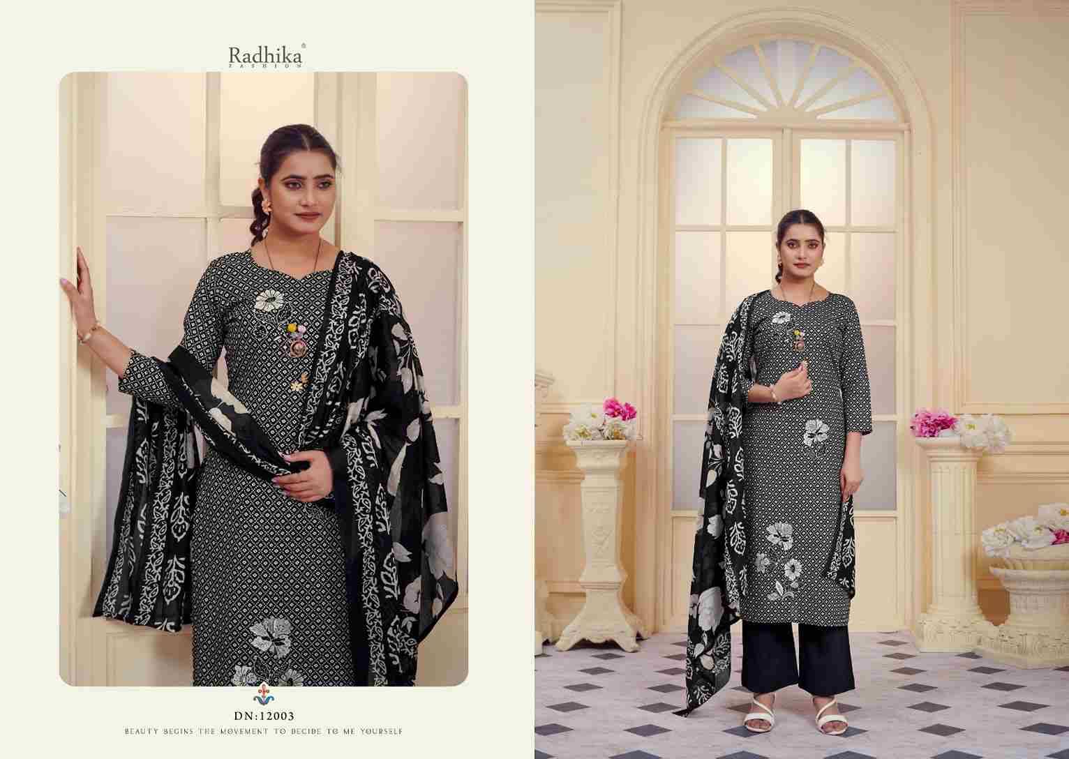 All Black By Azara 12001 To 12004 Series Beautiful Festive Suits Stylish Fancy Colorful Casual Wear & Ethnic Wear Pure Jam Cotton Print Dresses At Wholesale Price