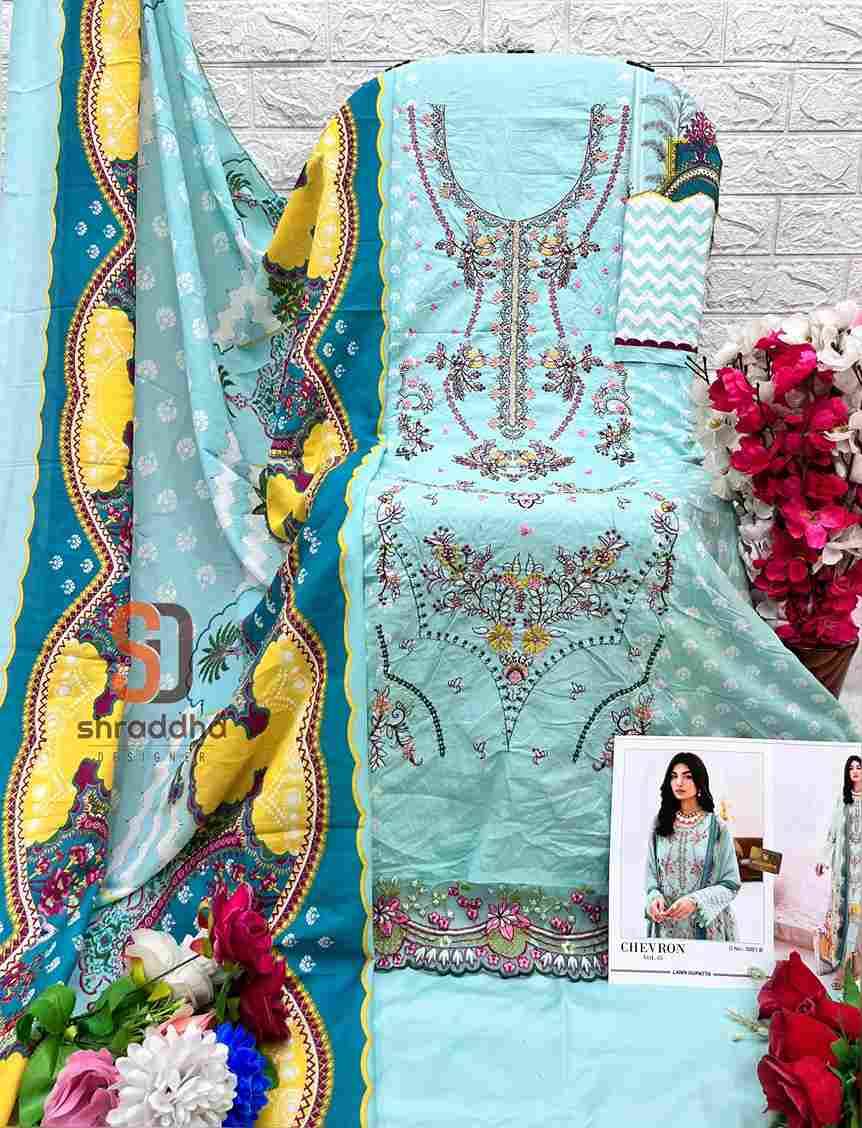 Chevron Vol-4 By Shraddha Designer 4001-A To 4001-D Series Series Beautiful Pakistani Suits Stylish Fancy Colorful Party Wear & Occasional Wear Pure Cotton Print Embroidered Dresses At Wholesale Price