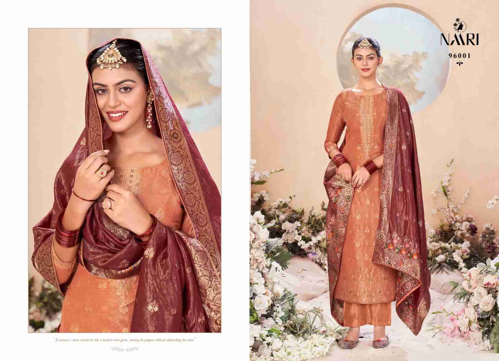 Madhura By Naari 96001 To 96004 Series Beautiful Stylish Festive Suits Fancy Colorful Casual Wear & Ethnic Wear & Ready To Wear Pure Jacquard Dresses At Wholesale Price