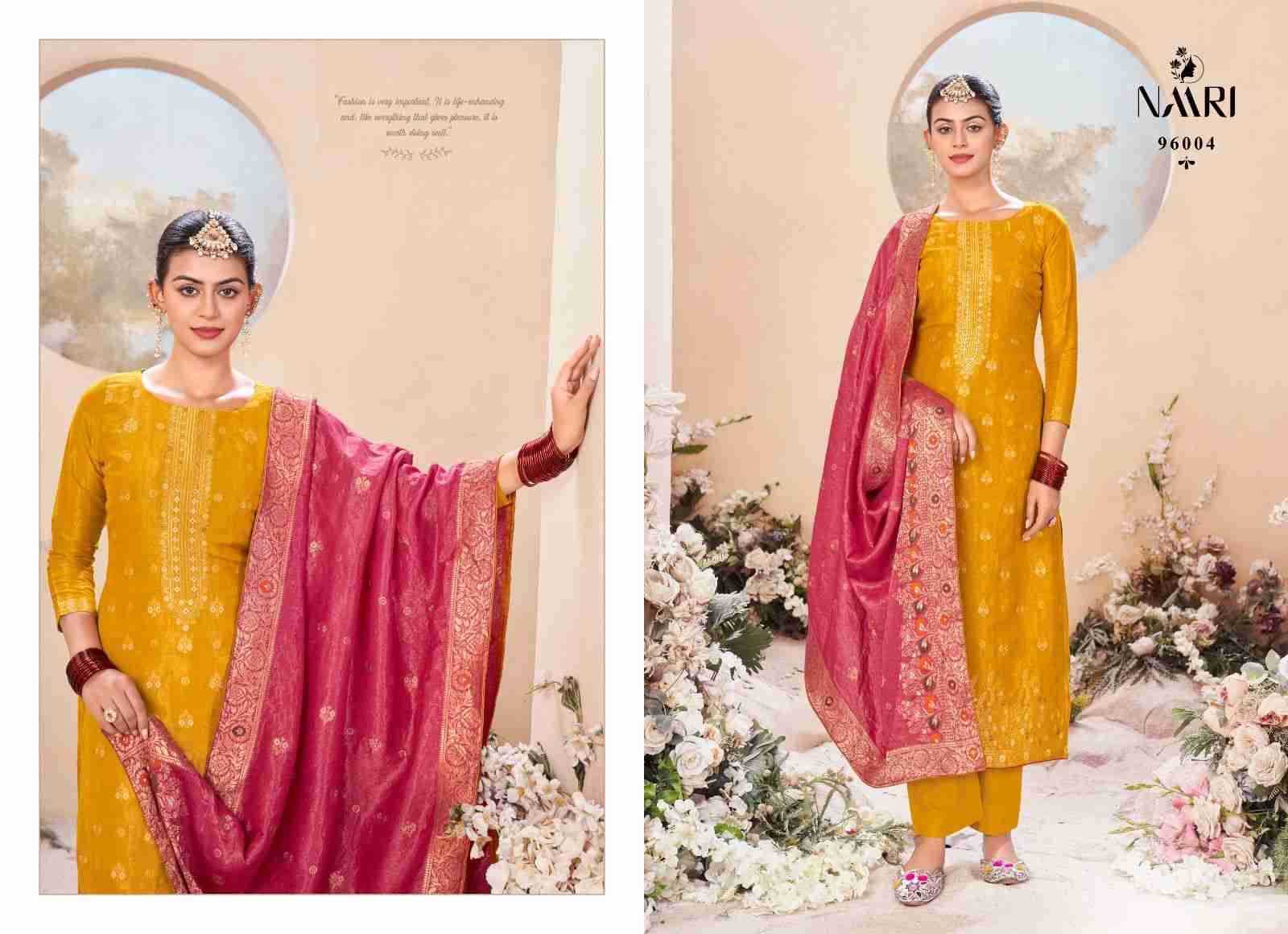 Madhura By Naari 96001 To 96004 Series Beautiful Stylish Festive Suits Fancy Colorful Casual Wear & Ethnic Wear & Ready To Wear Pure Jacquard Dresses At Wholesale Price