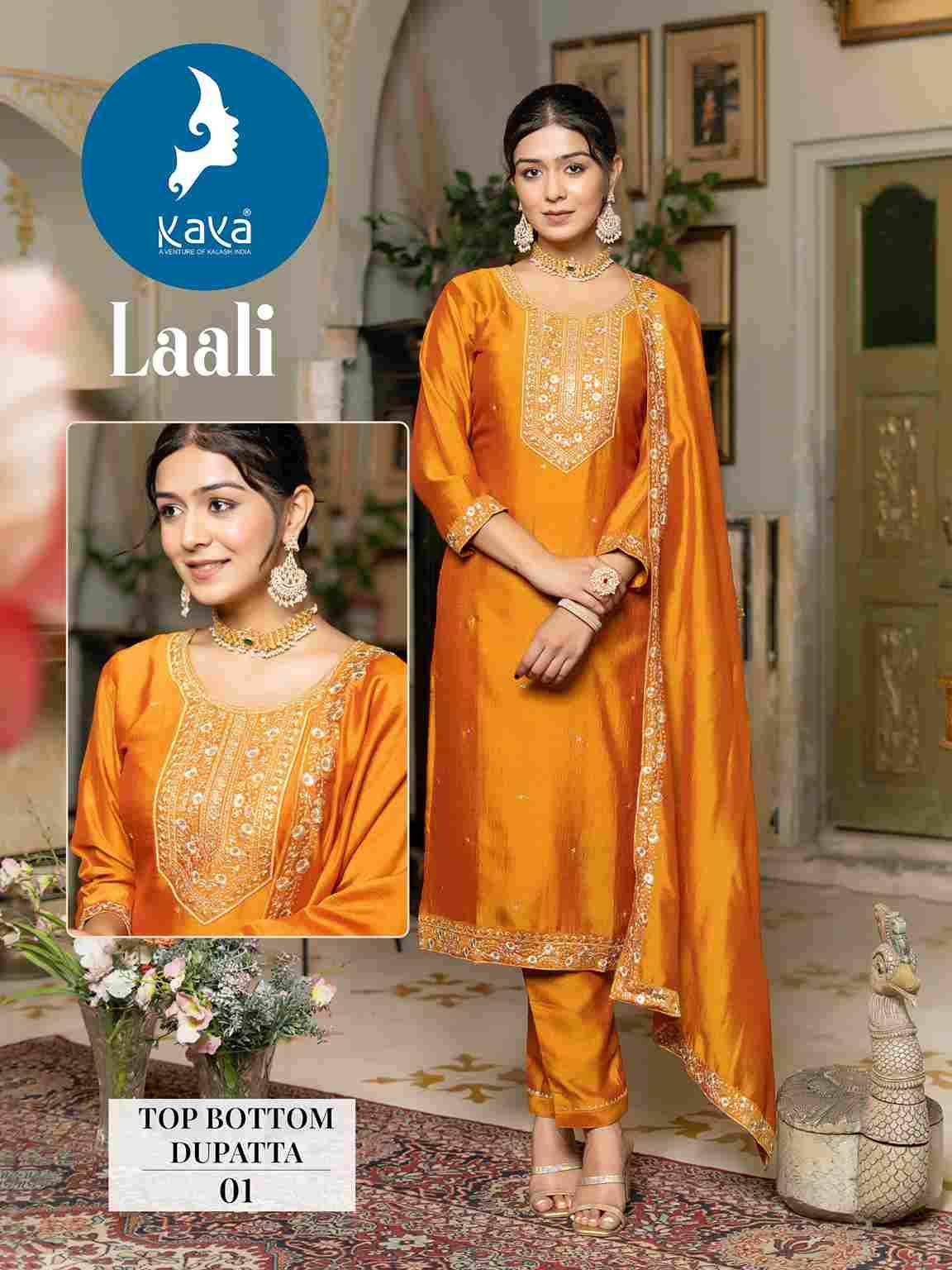 Laali By Kaya 01 To 08 Series Beautiful Stylish Festive Suits Fancy Colorful Casual Wear & Ethnic Wear & Ready To Wear Vichitra Silk Dresses At Wholesale Price