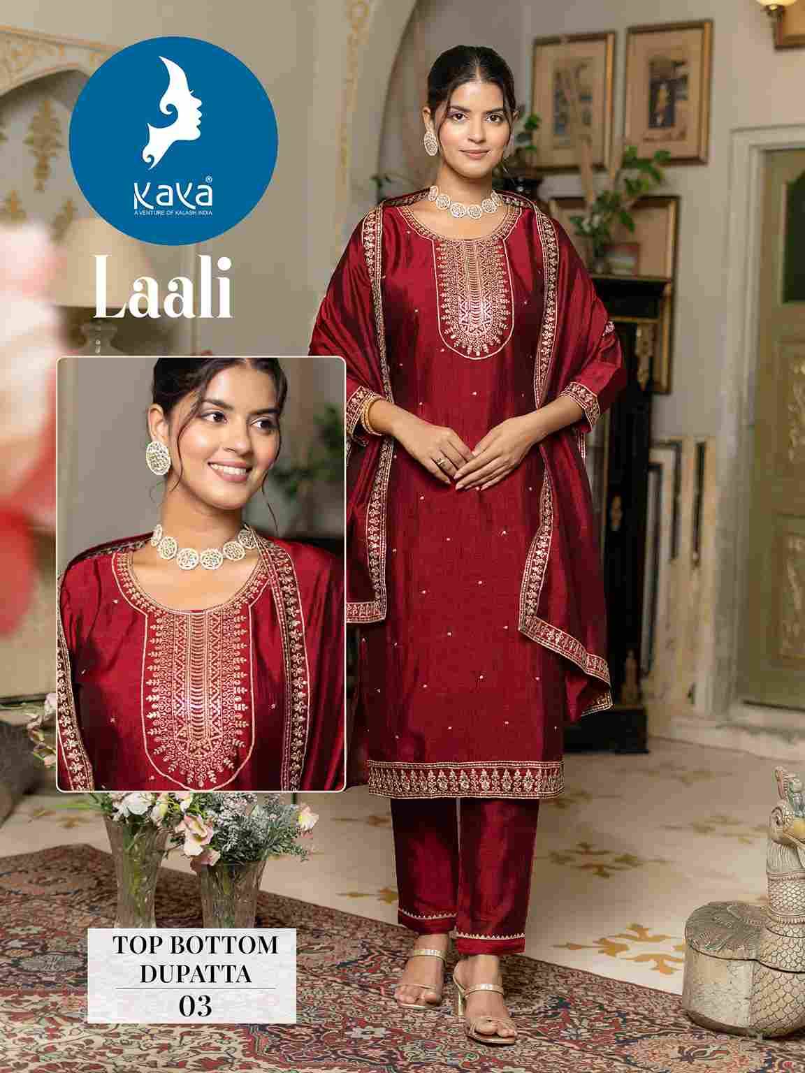 Laali By Kaya 01 To 08 Series Beautiful Stylish Festive Suits Fancy Colorful Casual Wear & Ethnic Wear & Ready To Wear Vichitra Silk Dresses At Wholesale Price