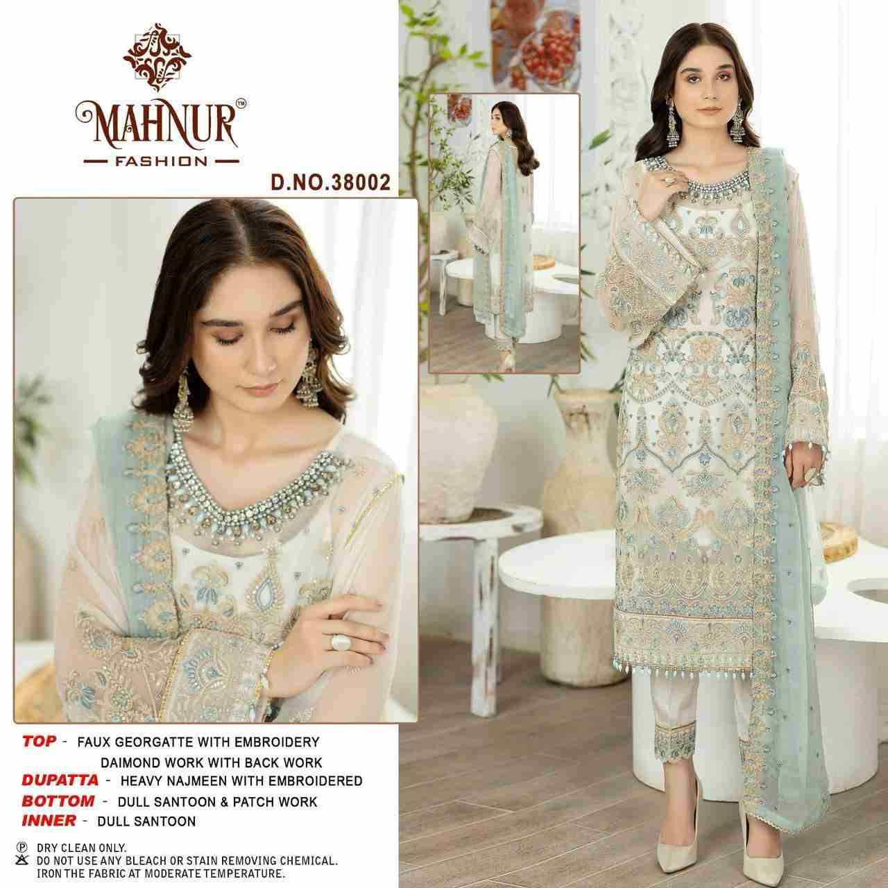 Mahnur Hit Design 38002 By Mahnur Fashion Beautiful Pakistani Suits Colorful Stylish Fancy Casual Wear & Ethnic Wear Faux Georgette Dresses At Wholesale Price