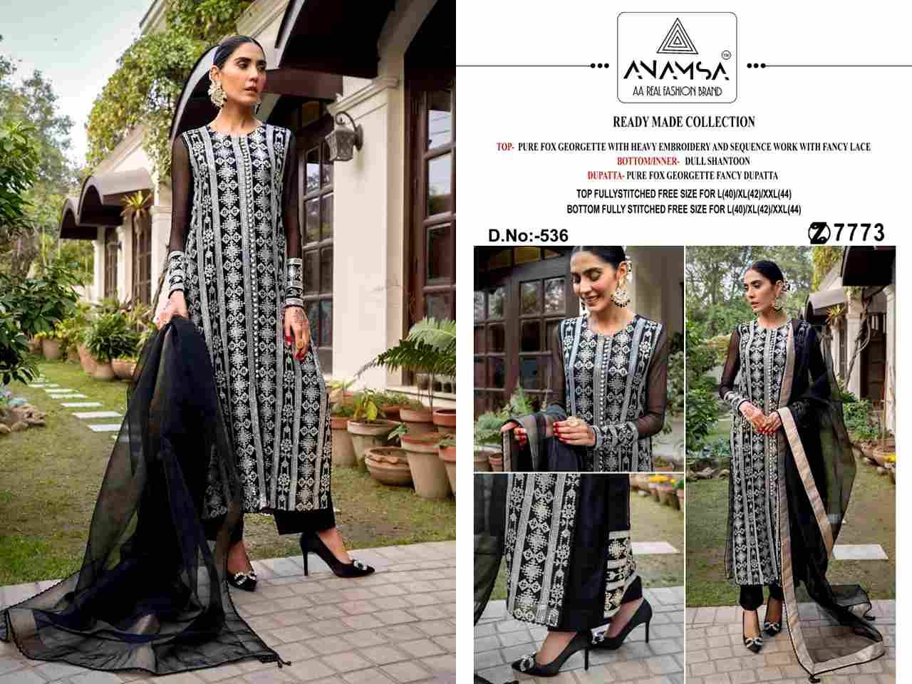 Anamsa Hit Design 536 By Fashid Wholesale Beautiful Pakistani Suits Colorful Stylish Fancy Casual Wear & Ethnic Wear Pure Faux Georgette Embroidered Dresses At Wholesale Price