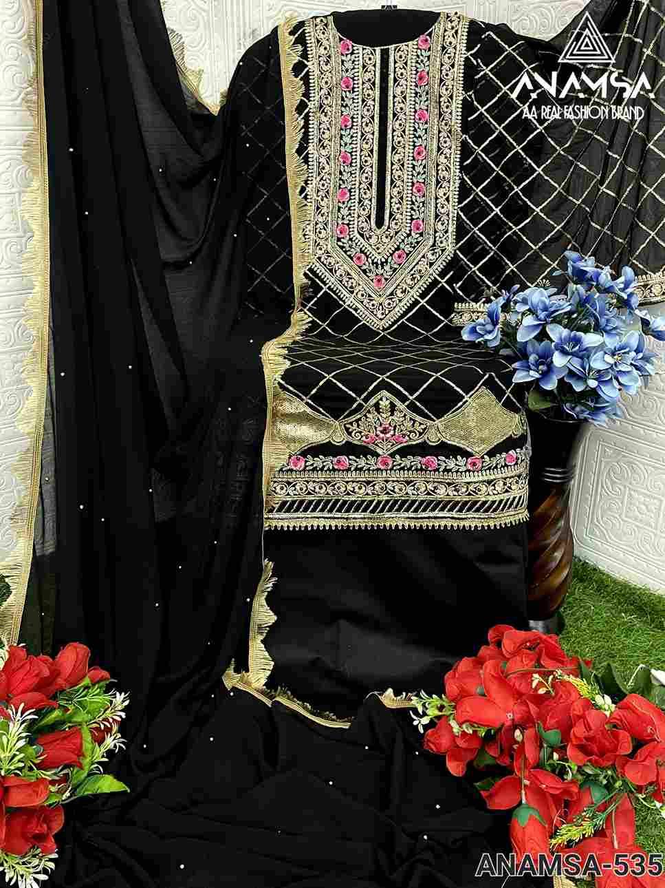 Anamsa Hit Design 535 By Fashid Wholesale Beautiful Pakistani Suits Colorful Stylish Fancy Casual Wear & Ethnic Wear Pure Faux Georgette Embroidered Dresses At Wholesale Price