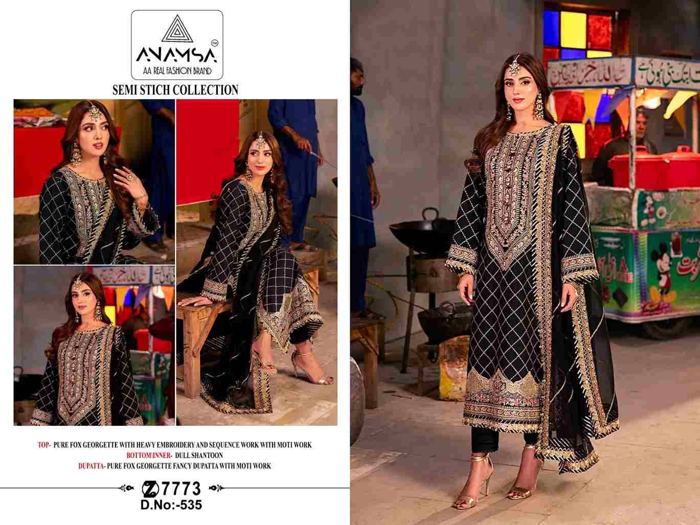 Anamsa Hit Design 535 By Fashid Wholesale Beautiful Pakistani Suits Colorful Stylish Fancy Casual Wear & Ethnic Wear Pure Faux Georgette Embroidered Dresses At Wholesale Price