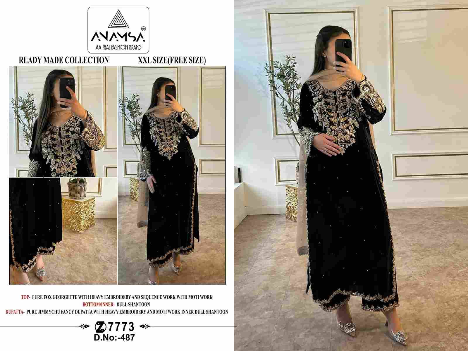 Anamsa Hit Design 487 By Fashid Wholesale Beautiful Pakistani Suits Colorful Stylish Fancy Casual Wear & Ethnic Wear Pure Faux Georgette Embroidered Dresses At Wholesale Price