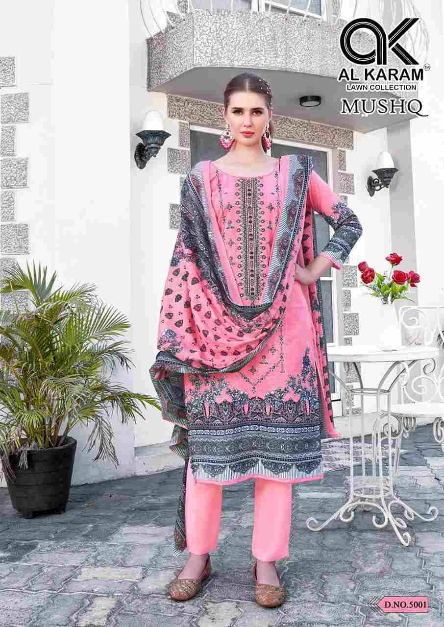 Mushq Vol-5 By Al Karam Lawn Collection 5001 To 5008 Series Designer Festive Suits Beautiful Stylish Fancy Colorful Party Wear & Occasional Wear Pure Lawn Print Dresses At Wholesale Price