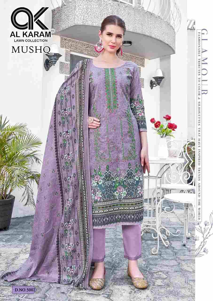 Mushq Vol-5 By Al Karam Lawn Collection 5001 To 5008 Series Designer Festive Suits Beautiful Stylish Fancy Colorful Party Wear & Occasional Wear Pure Lawn Print Dresses At Wholesale Price