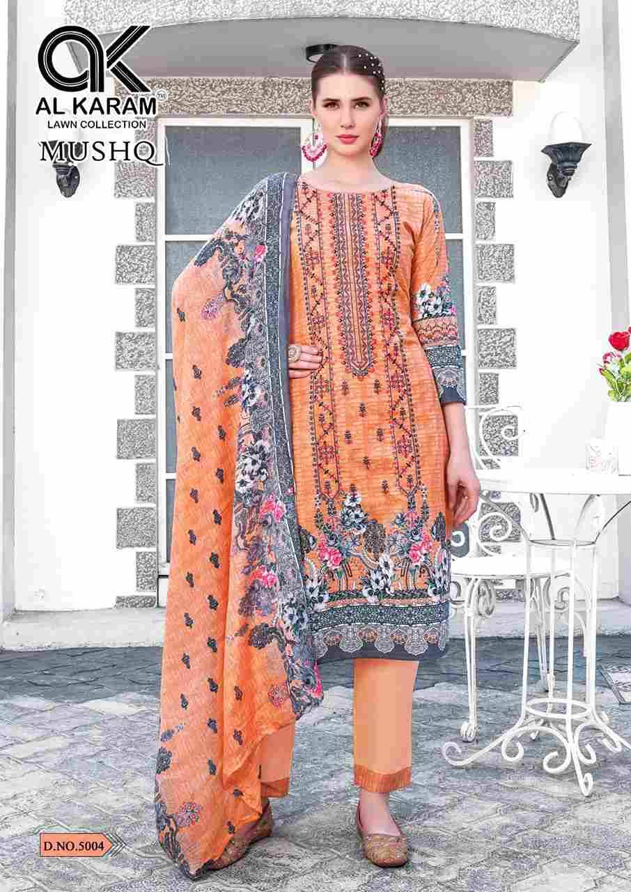 Mushq Vol-5 By Al Karam Lawn Collection 5001 To 5008 Series Designer Festive Suits Beautiful Stylish Fancy Colorful Party Wear & Occasional Wear Pure Lawn Print Dresses At Wholesale Price