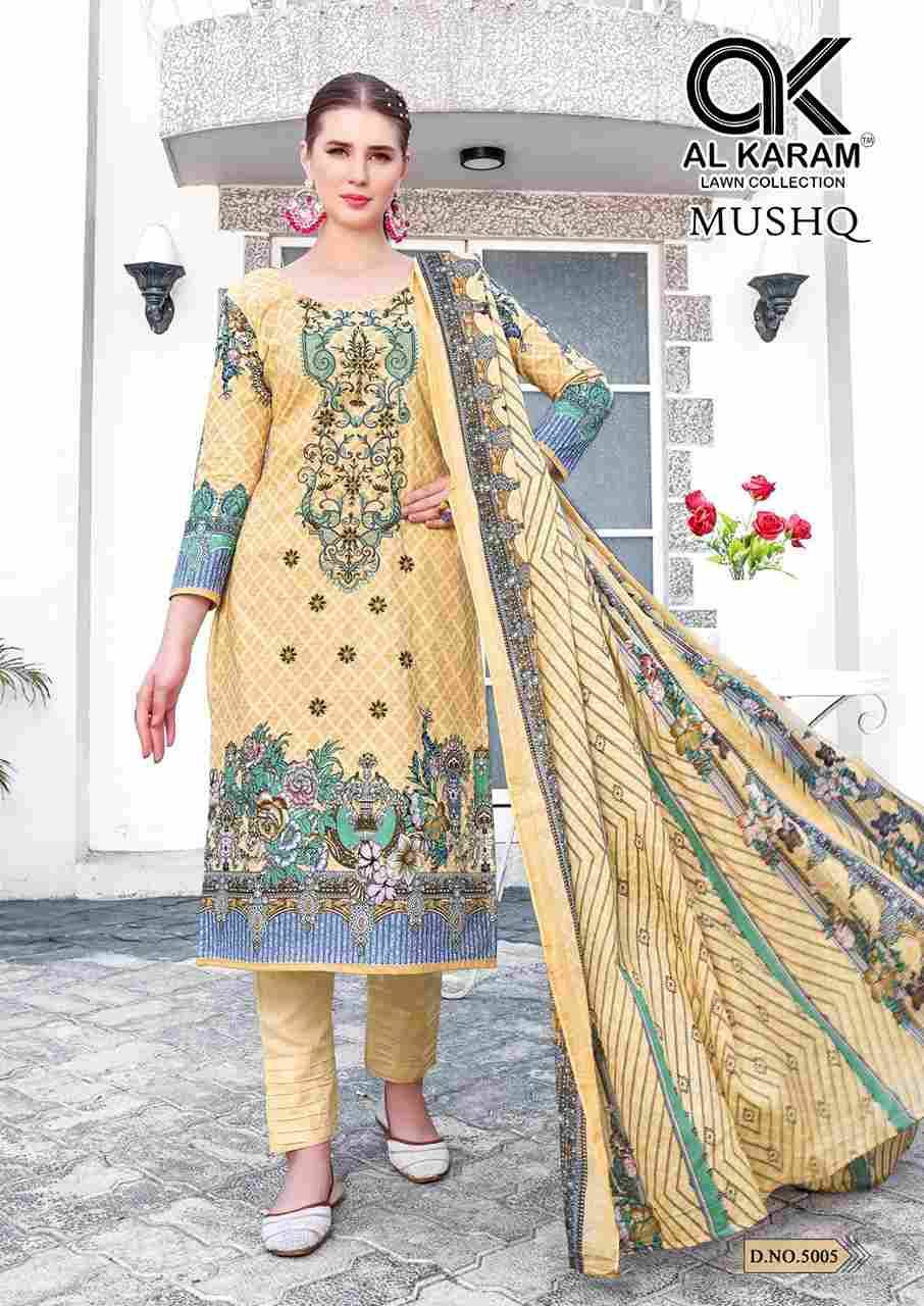 Mushq Vol-5 By Al Karam Lawn Collection 5001 To 5008 Series Designer Festive Suits Beautiful Stylish Fancy Colorful Party Wear & Occasional Wear Pure Lawn Print Dresses At Wholesale Price