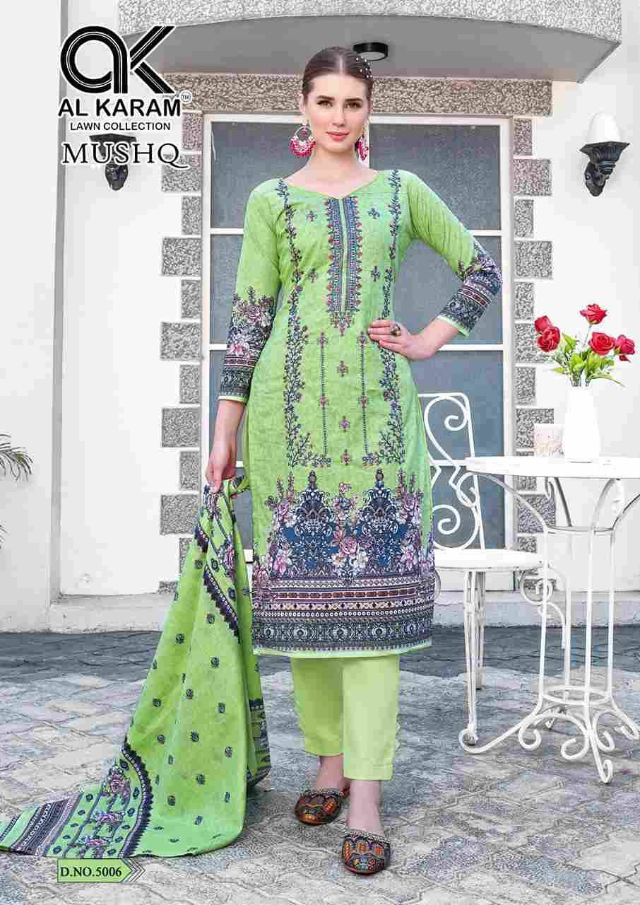 Mushq Vol-5 By Al Karam Lawn Collection 5001 To 5008 Series Designer Festive Suits Beautiful Stylish Fancy Colorful Party Wear & Occasional Wear Pure Lawn Print Dresses At Wholesale Price