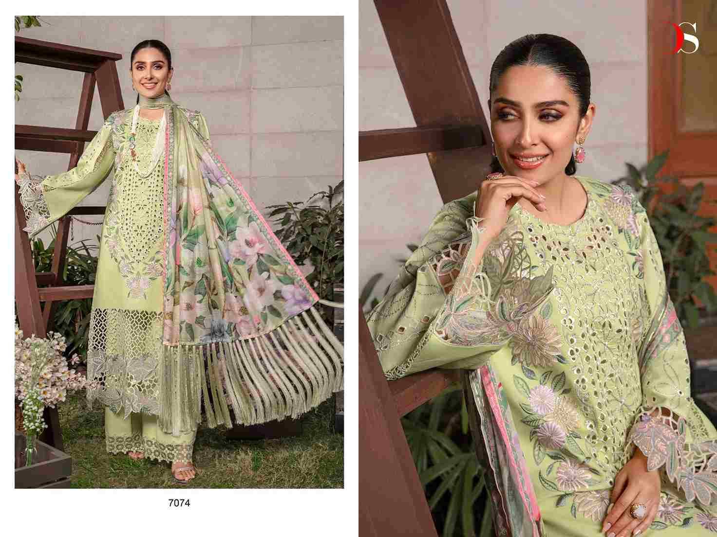 Rangrasiya Premium-24 Vol-3 By Deepsy Suits 7071 To 7074 Series Pakistani Stylish Beautiful Colourful Printed & Embroidered Party Wear & Occasional Wear Pure Cotton Dresses At Wholesale Price