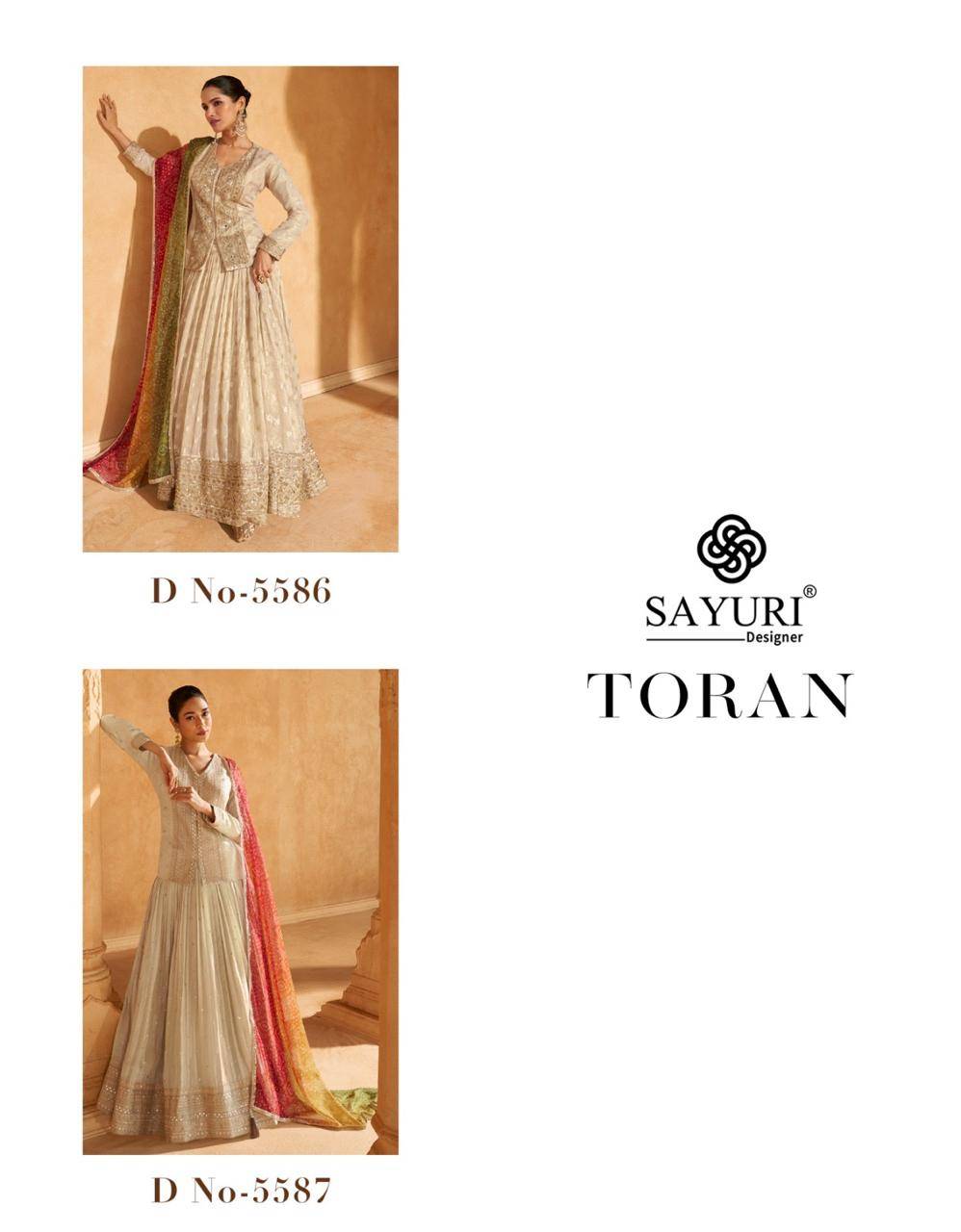 Toran By Sayuri 5586 To 5587 Series Designer Beautiful Festive Collection Occasional Wear & Party Wear Viscose Jacquard Silk Lehengas At Wholesale Price