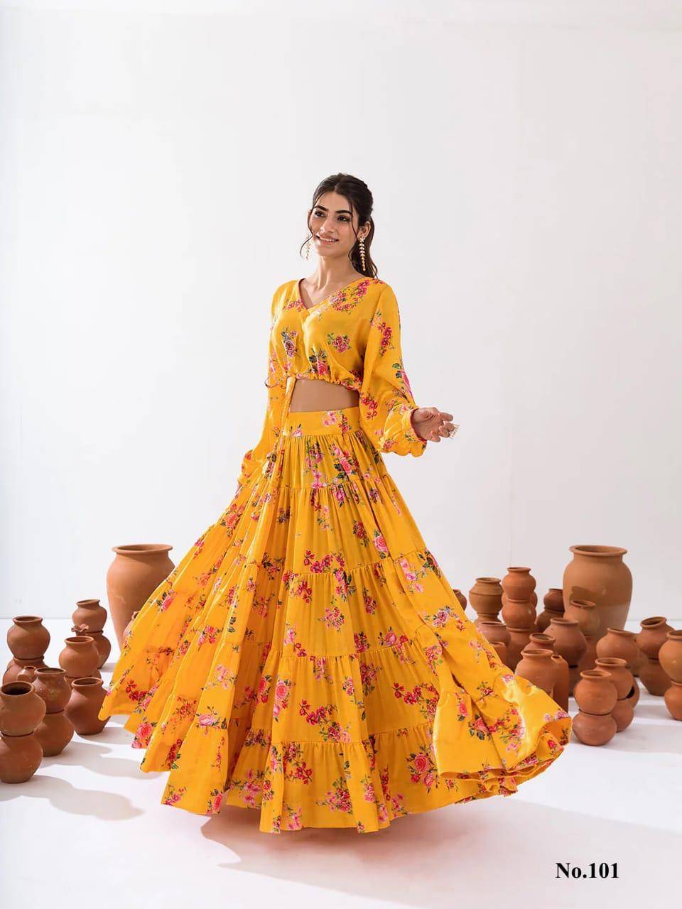 Vallari Vol-1 By Fashid Wholesale 101 To 107 Series Festive Wear Collection Beautiful Stylish Colorful Fancy Party Wear & Occasional Wear Chinnon Lehengas At Wholesale Price